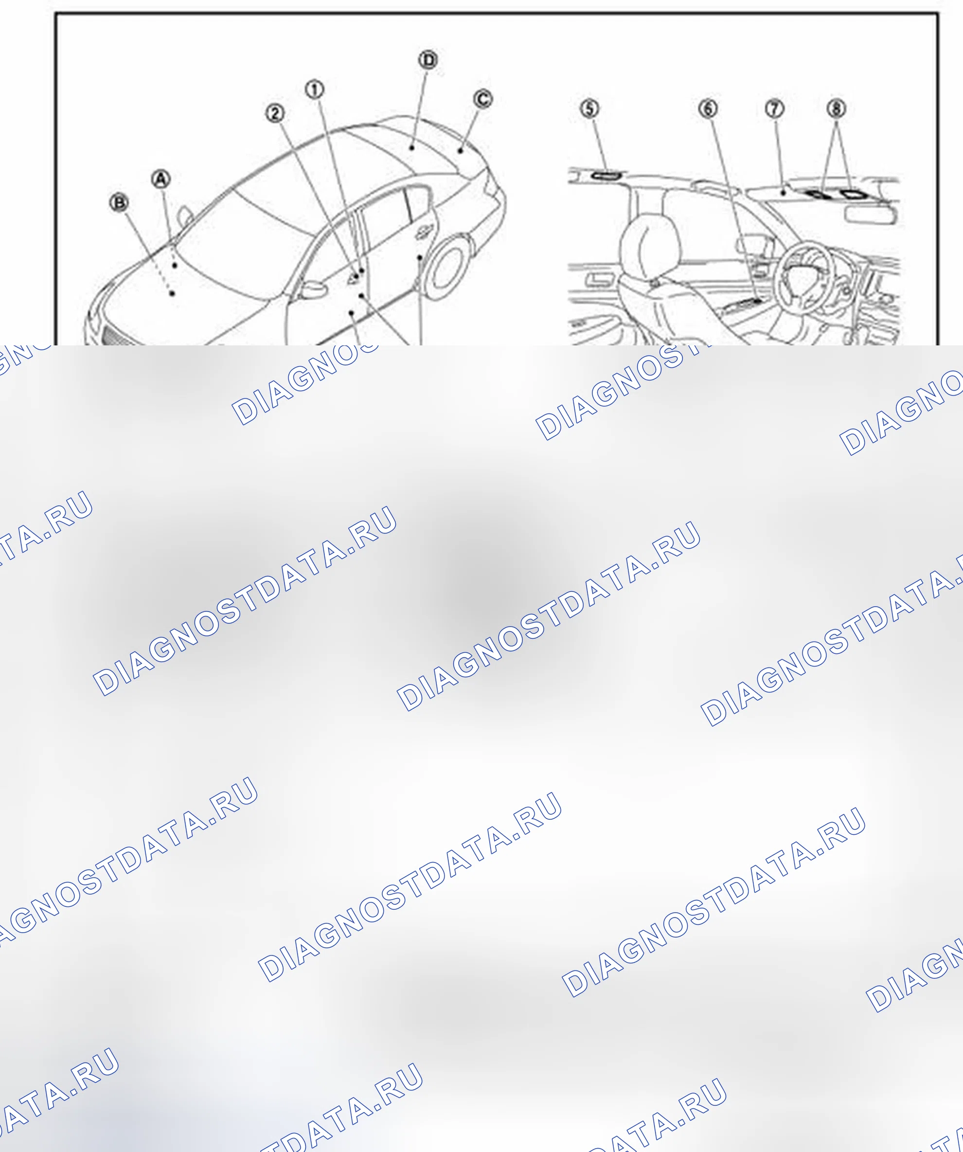 Рис. 118: Расположение компонентов. Infiniti G37 IV рестайлинг