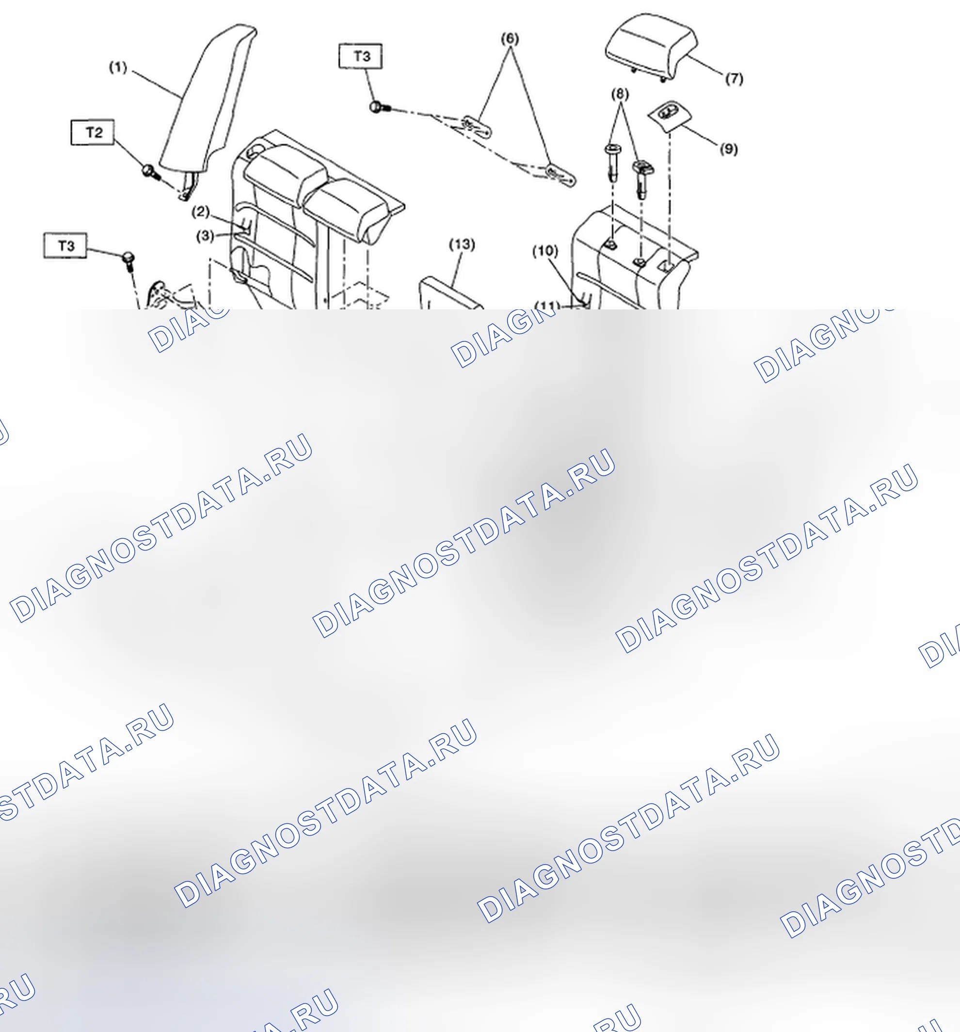 Рис. 23: ЗАДНЕЕ СИДЕНЬЕ (МОДЕЛЬ СЕДАНА). Subaru Legacy BL/BP рестайлинг