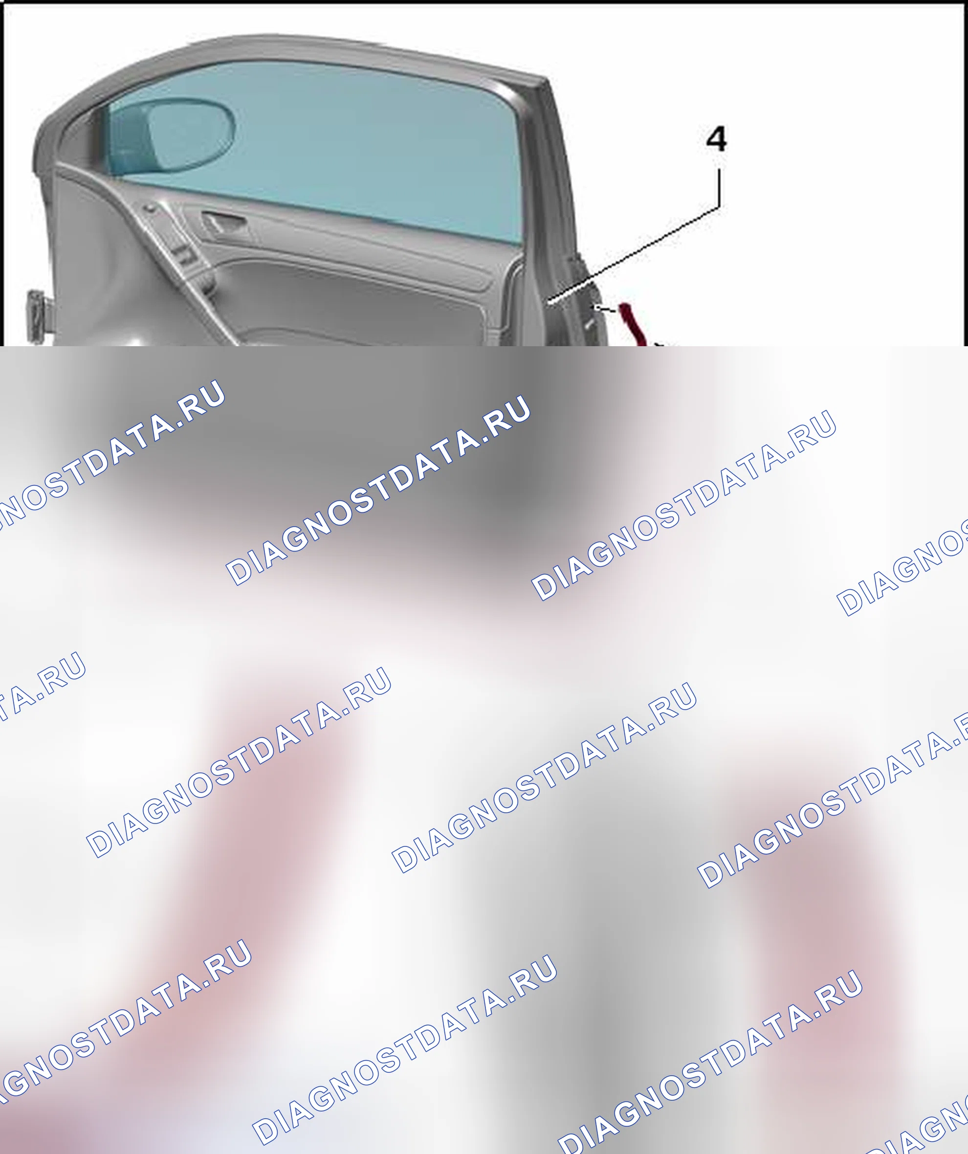 Рис. 107: УПЛОТНЕНИЕ ВНЕШНЕЙ ДВЕРИ, 2-ДВЕРНОЕ ТРАНСПОРТНОЕ СРЕДСТВО. Volkswagen Golf Mk7