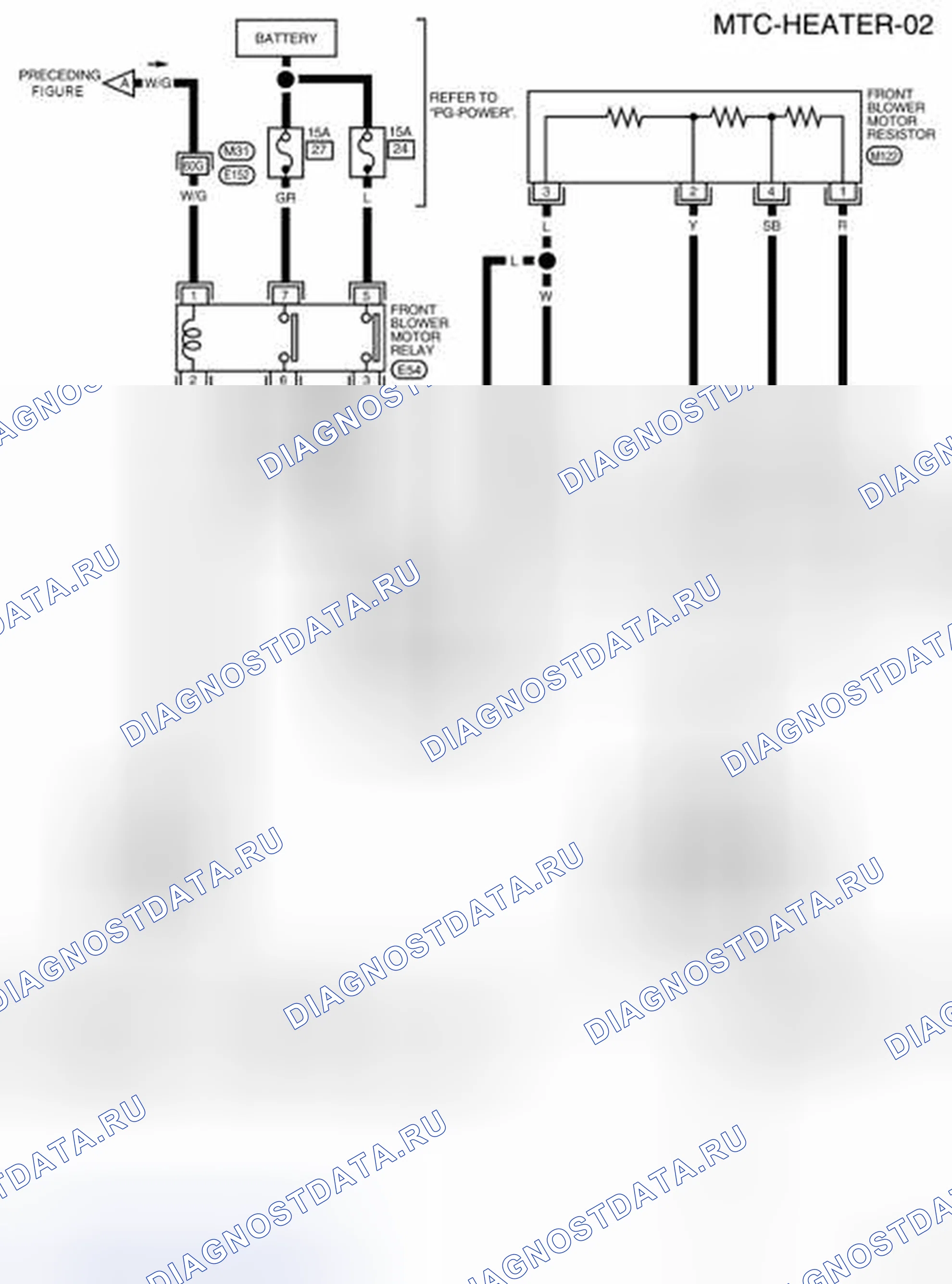 Рис. 24: MTC-отопитель-02 - электросхема. Nissan Frontier D40