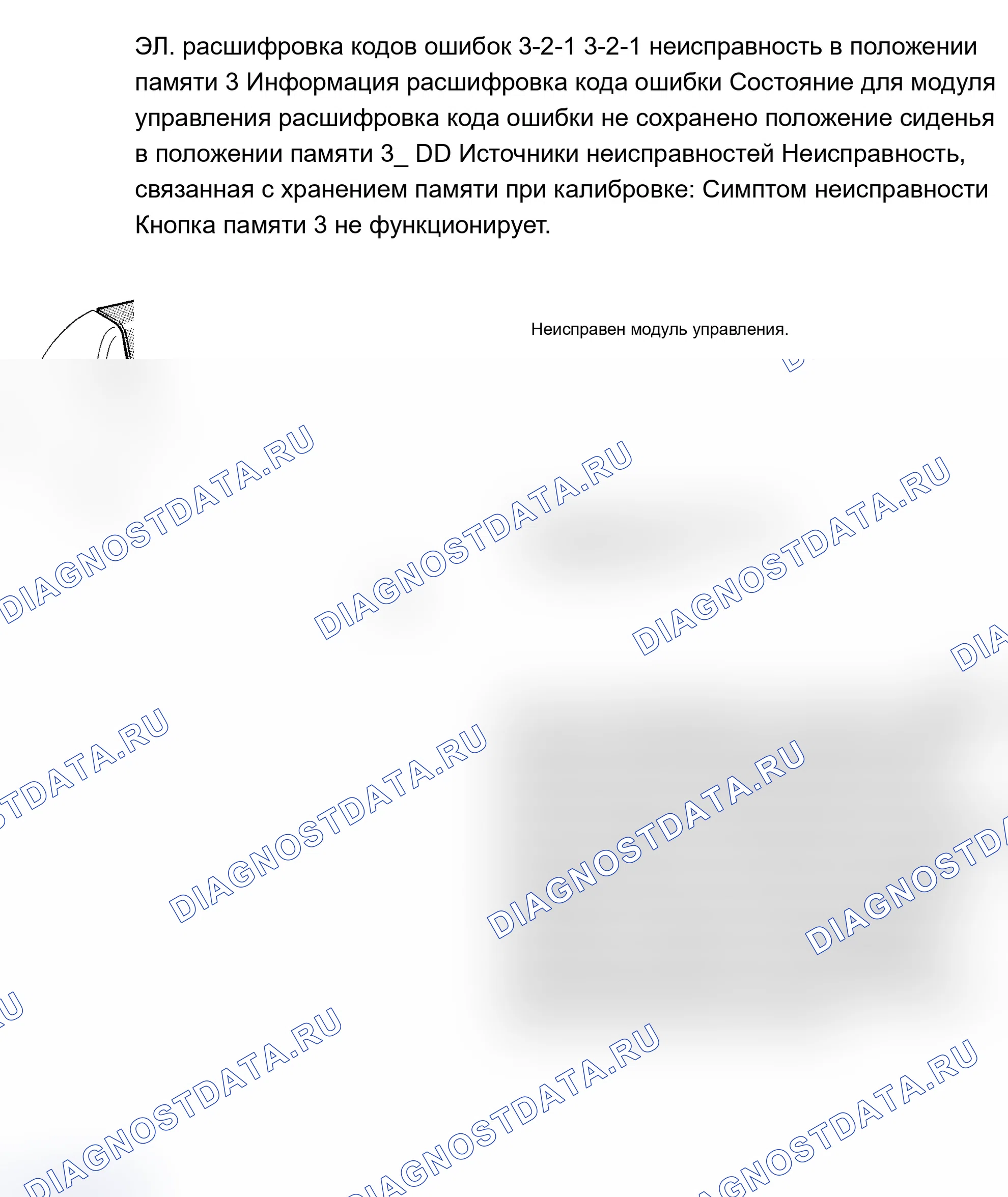 Рис. 67: ТЕСТ EL: расшифровка кода ошибки 3-2-1: НЕИСПРАВНОСТЬ В ПОЛОЖЕНИИ 3. Volvo 960 I рестайлинг