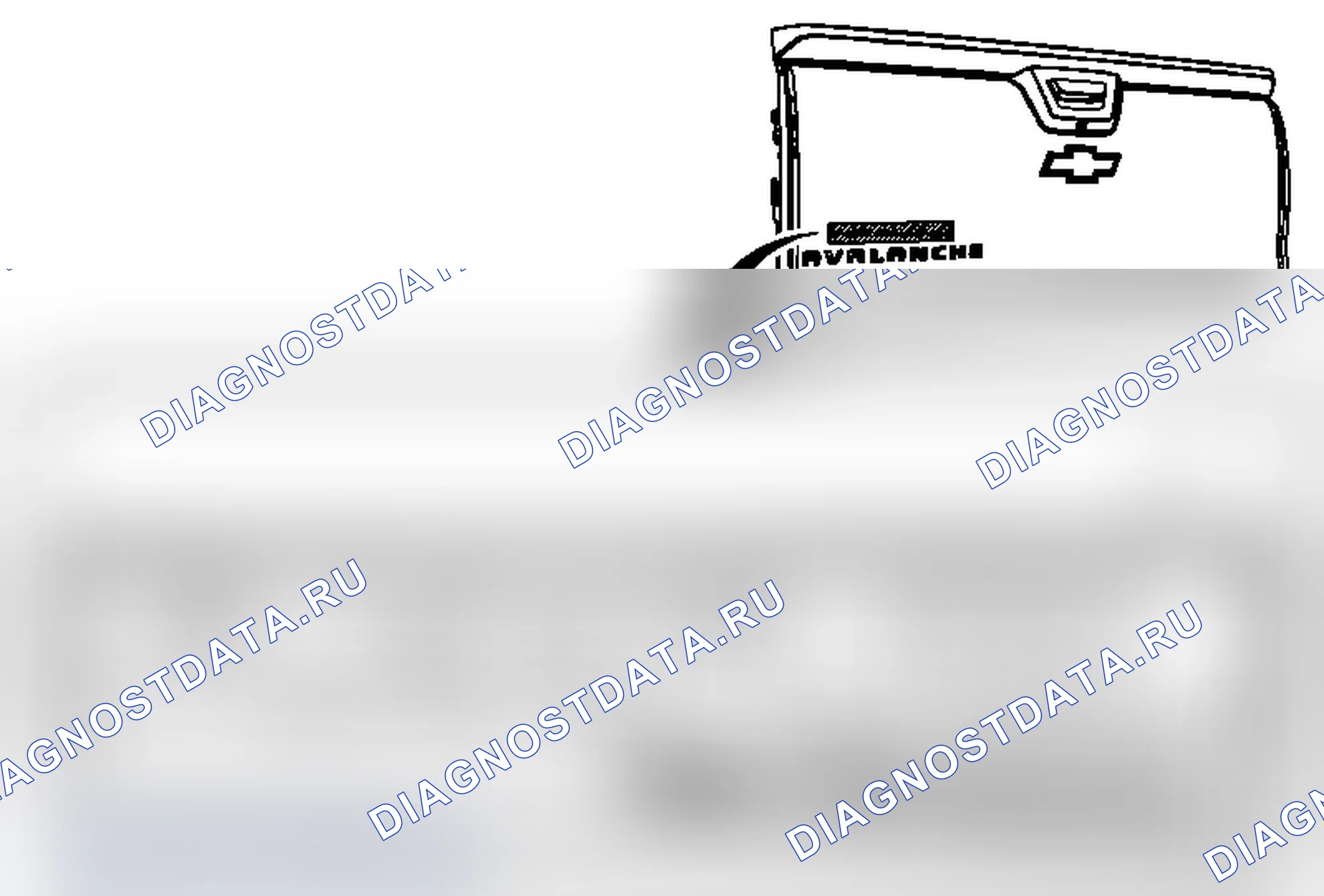 Рис. 32: Замена эмблемы/таблички Endgate (Avalanche FFU). Chevrolet Tahoe III