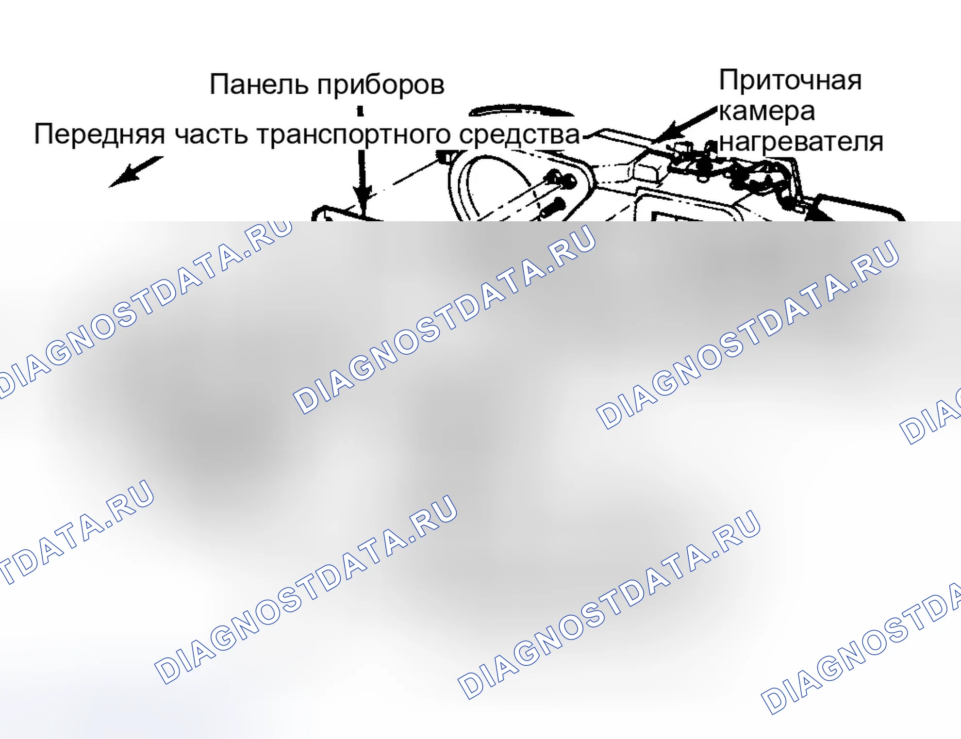 Рис. 2: Демонтаж корпуса приточной системы и нагревателя. Ford Ranger 
