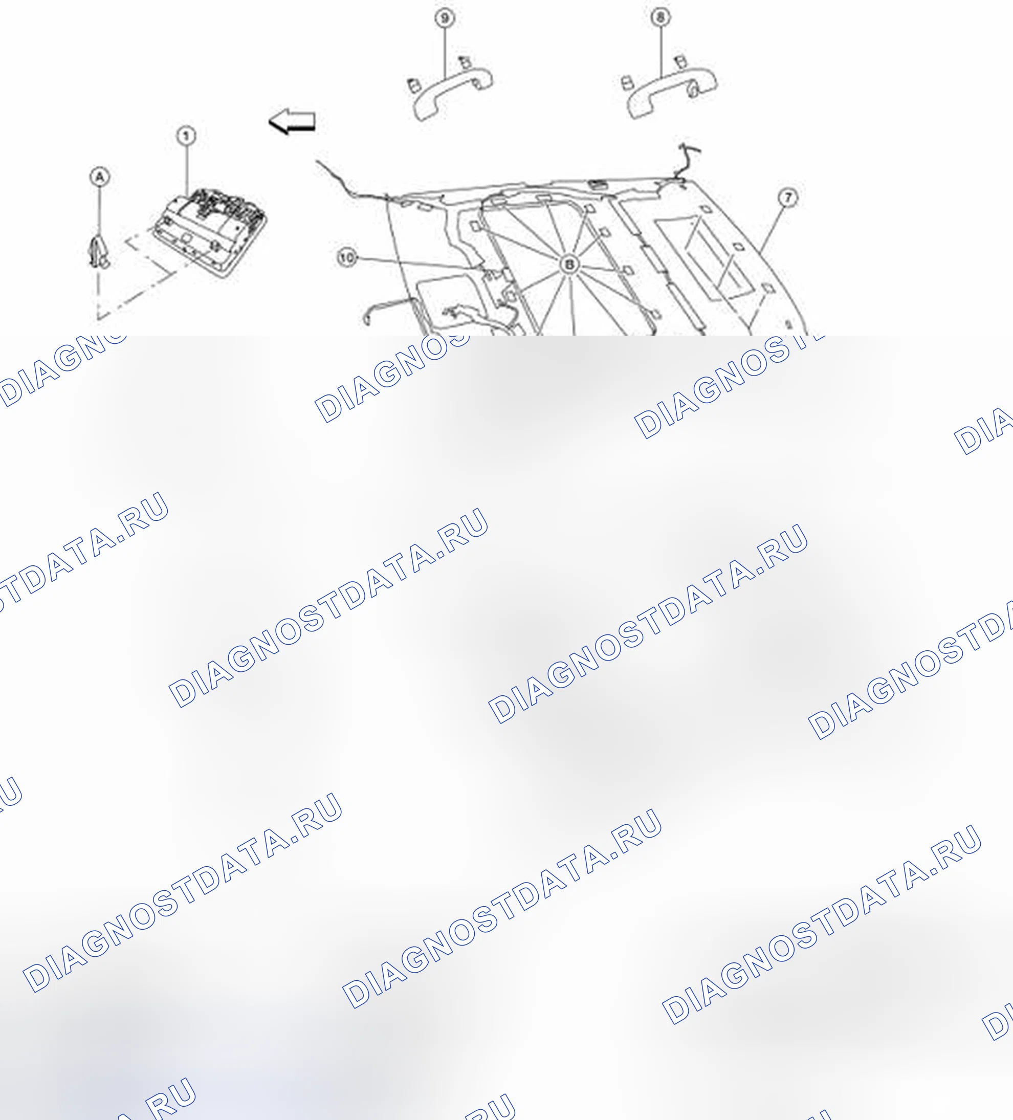 Рис. 25: Покомпонентный вид компонентов фар. Nissan Altima L32