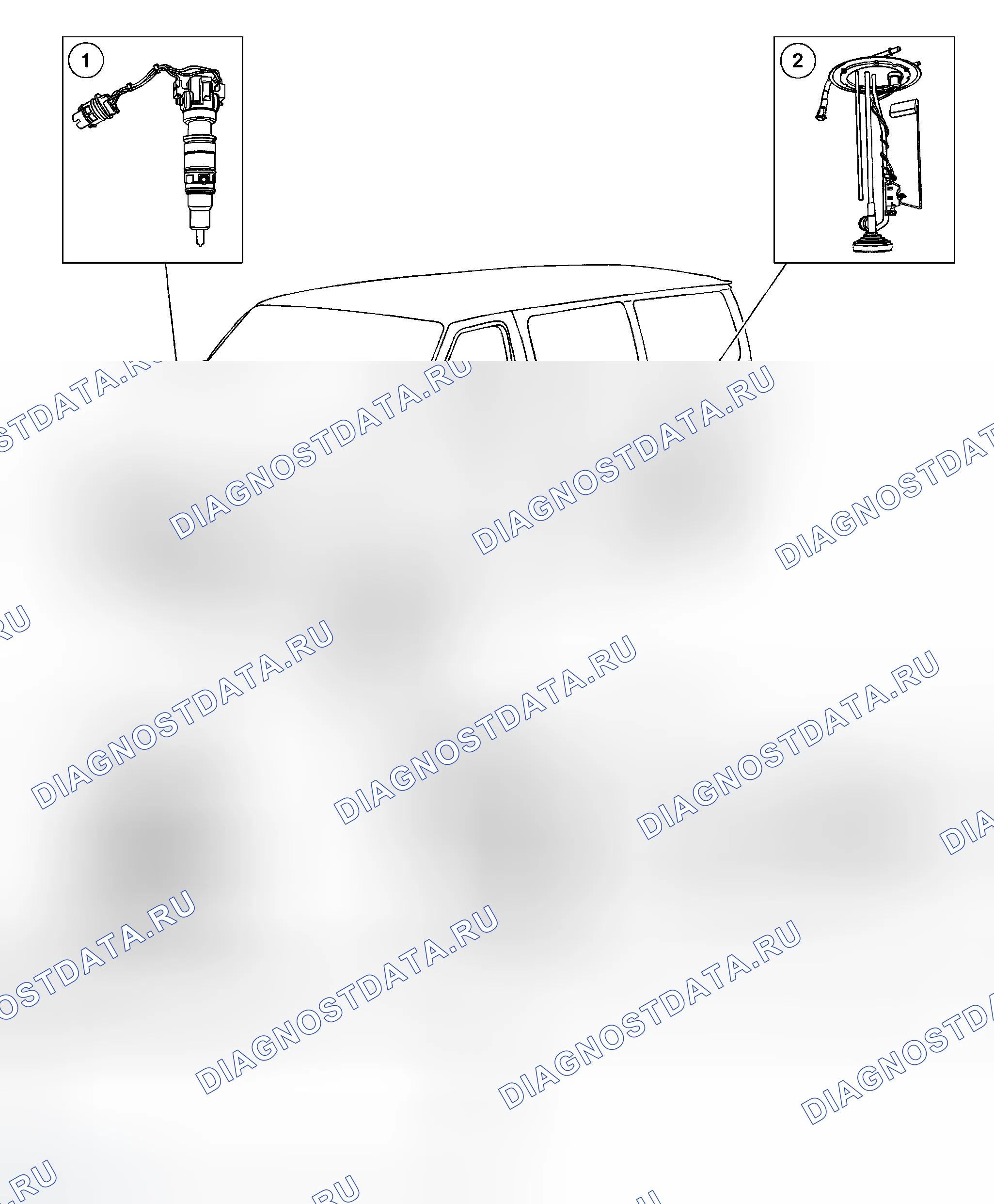 Рис. 106: Топливная система - 6.0L дизельное топливо. Ford Cutaway E350 Super Duty 