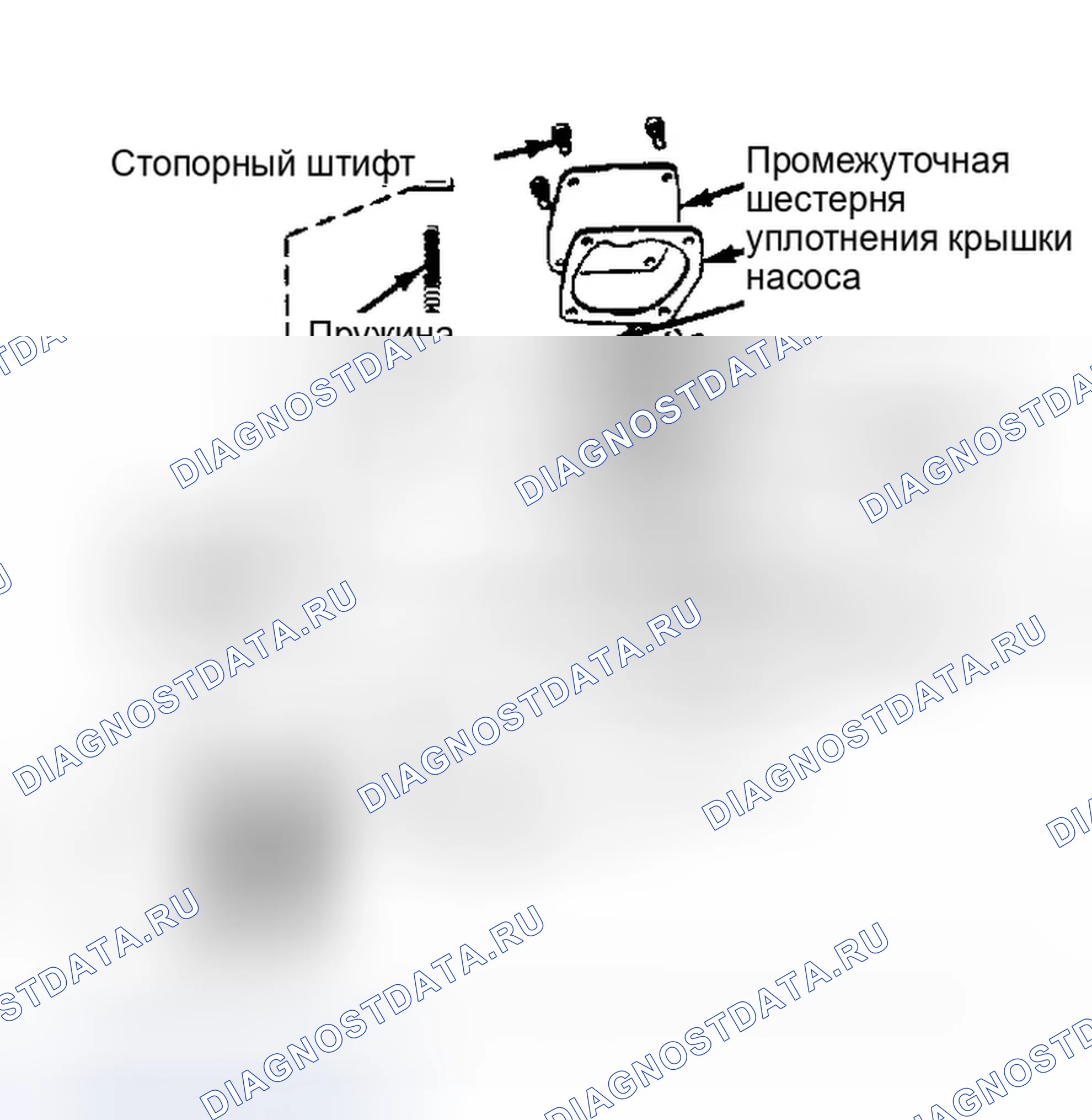 Рис. 9: Узел масляного насоса Обязательно отметьте зубчатые колеса в точке зацепления. Предоставлено General Motors.. GMC Pickup R2500 