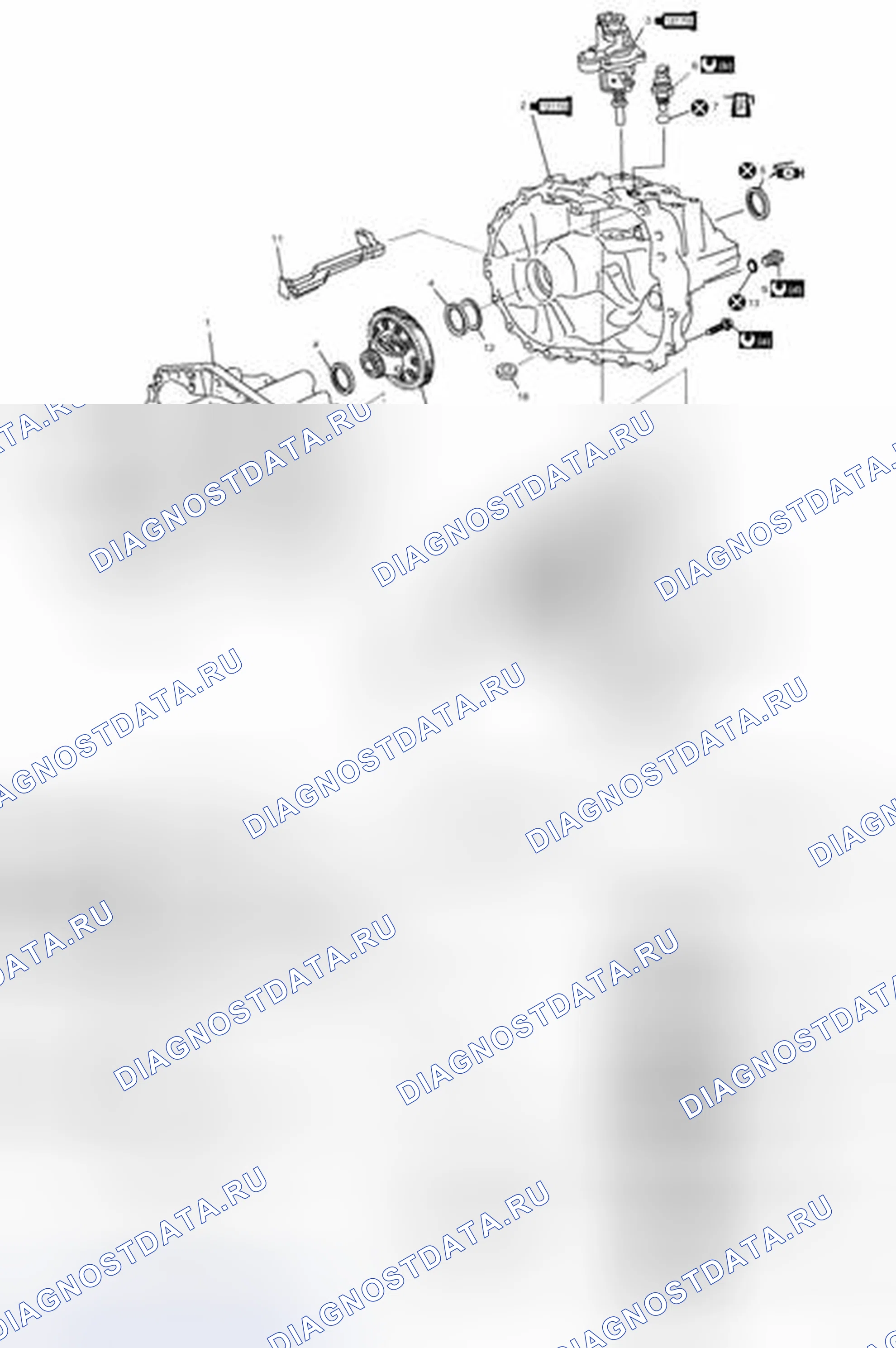 Рис. 23: Компоненты ручной сборки трансмиссия. Suzuki SX4 I рестайлинг
