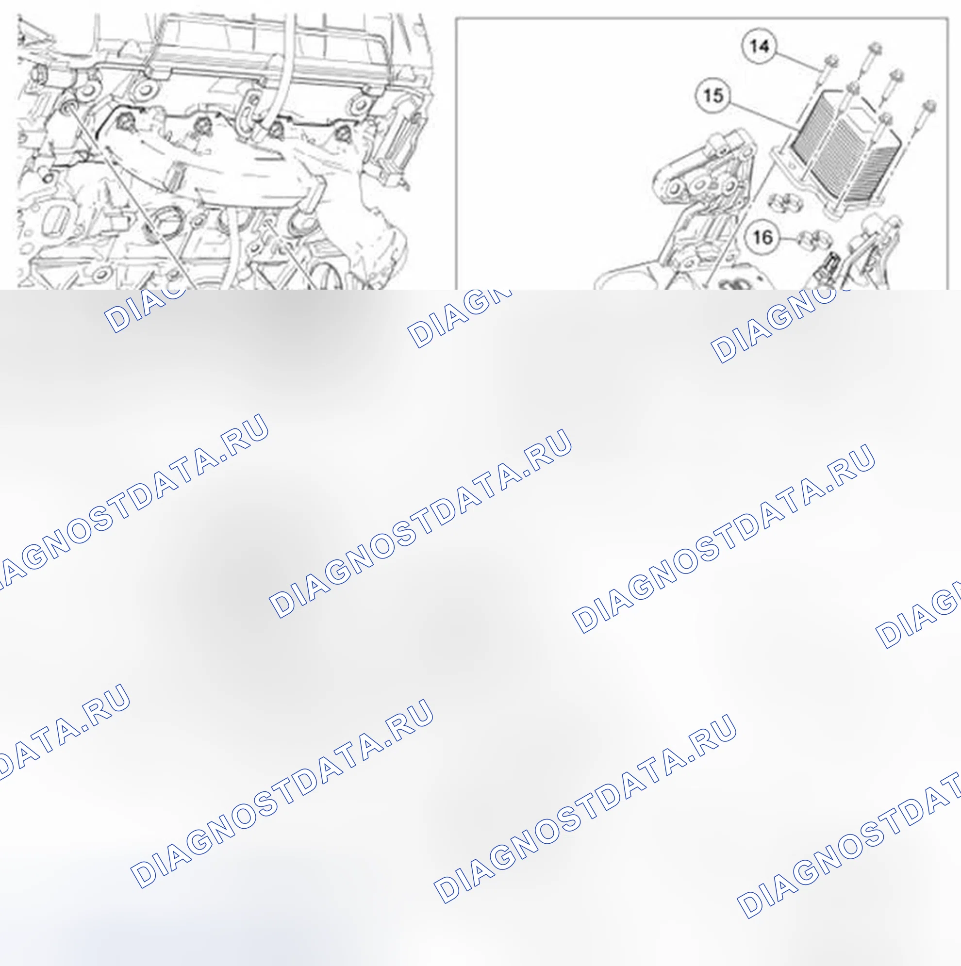 Рис. 1571: Передняя крышка двигателя (Вид 3 из 4). Ford Mustang V рестайлинг