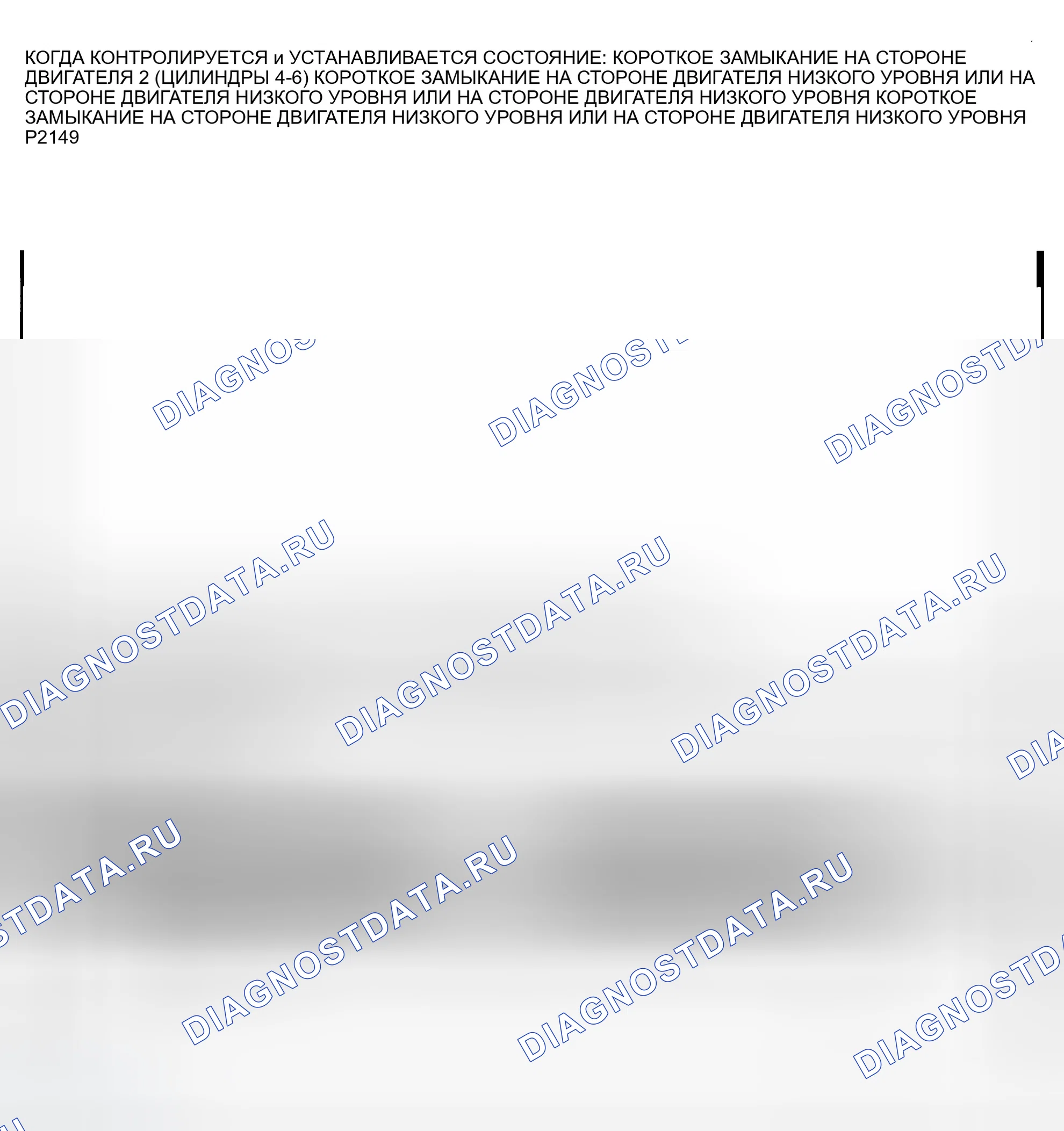 Рис. 980: расшифровка кода ошибки P2149: ряд 2 (ЦИЛИНДРЫ 4-6) SHORTED высокий OR низкий. Dodge Pickup R3500 