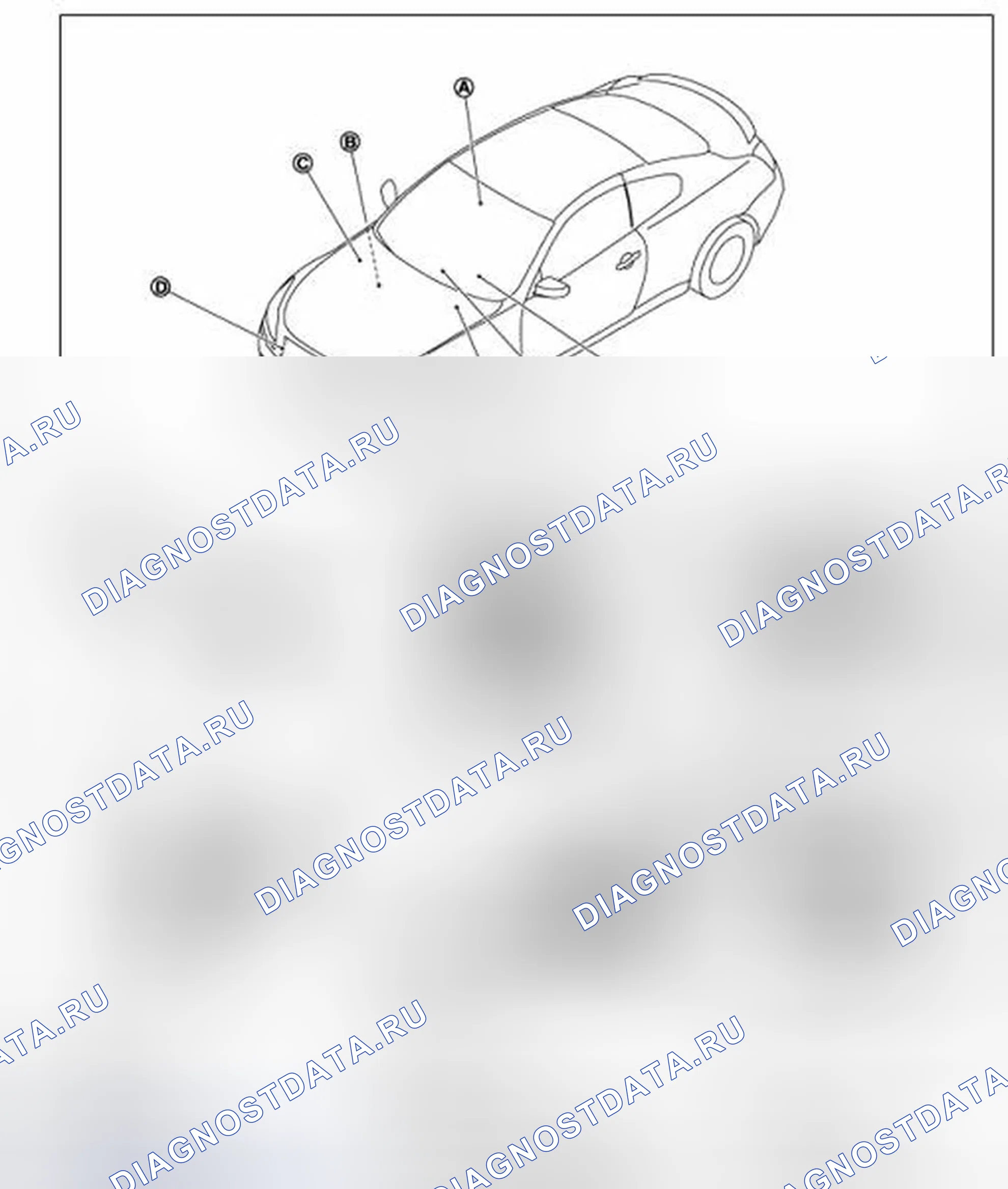 Рис. 33: С ДАТЧИКОМ ДОЖДЯ: Расположение компонентов. Infiniti Q60 I