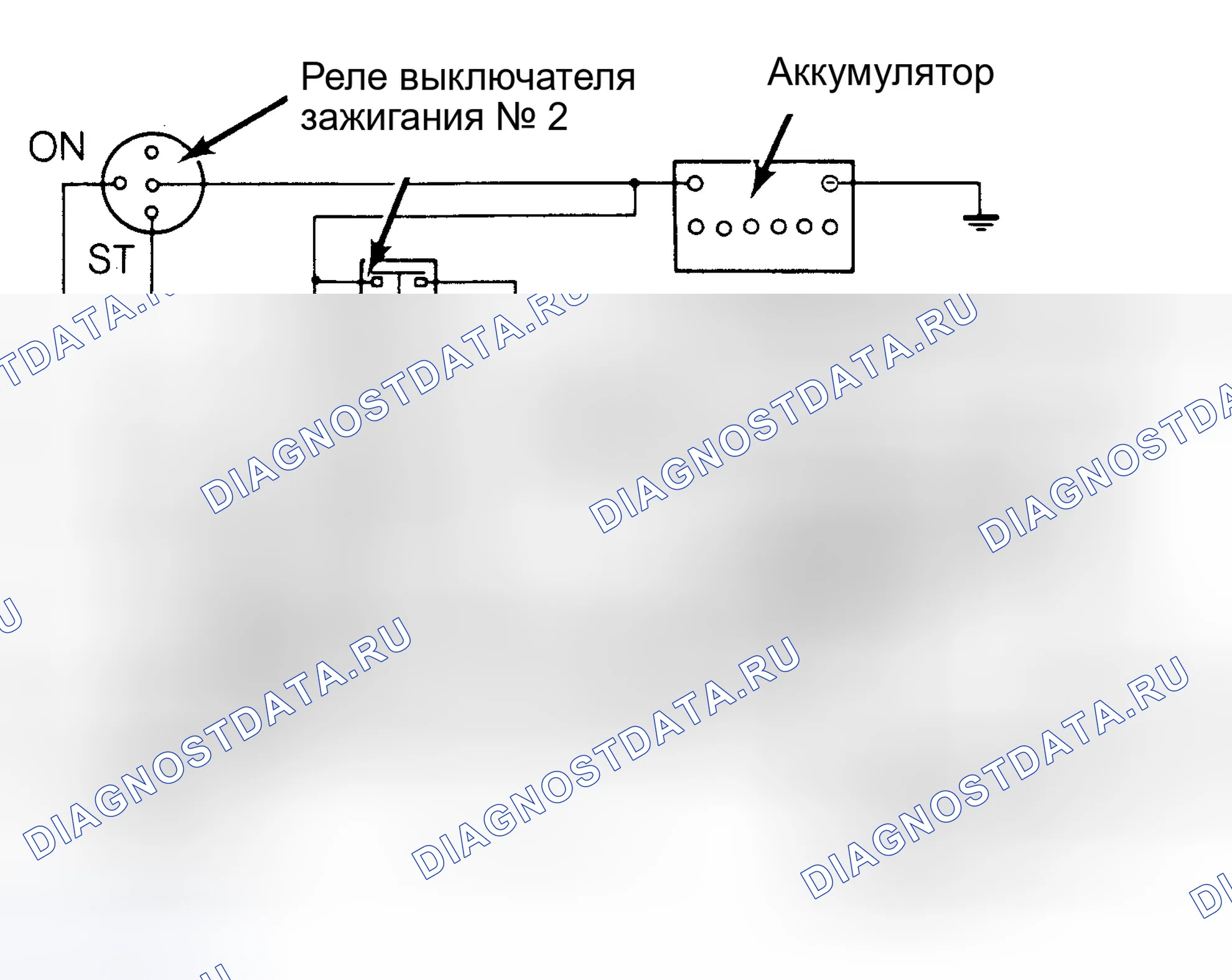 Рис. 52: Схема подключения системы свечи накаливания. Isuzu Trooper I