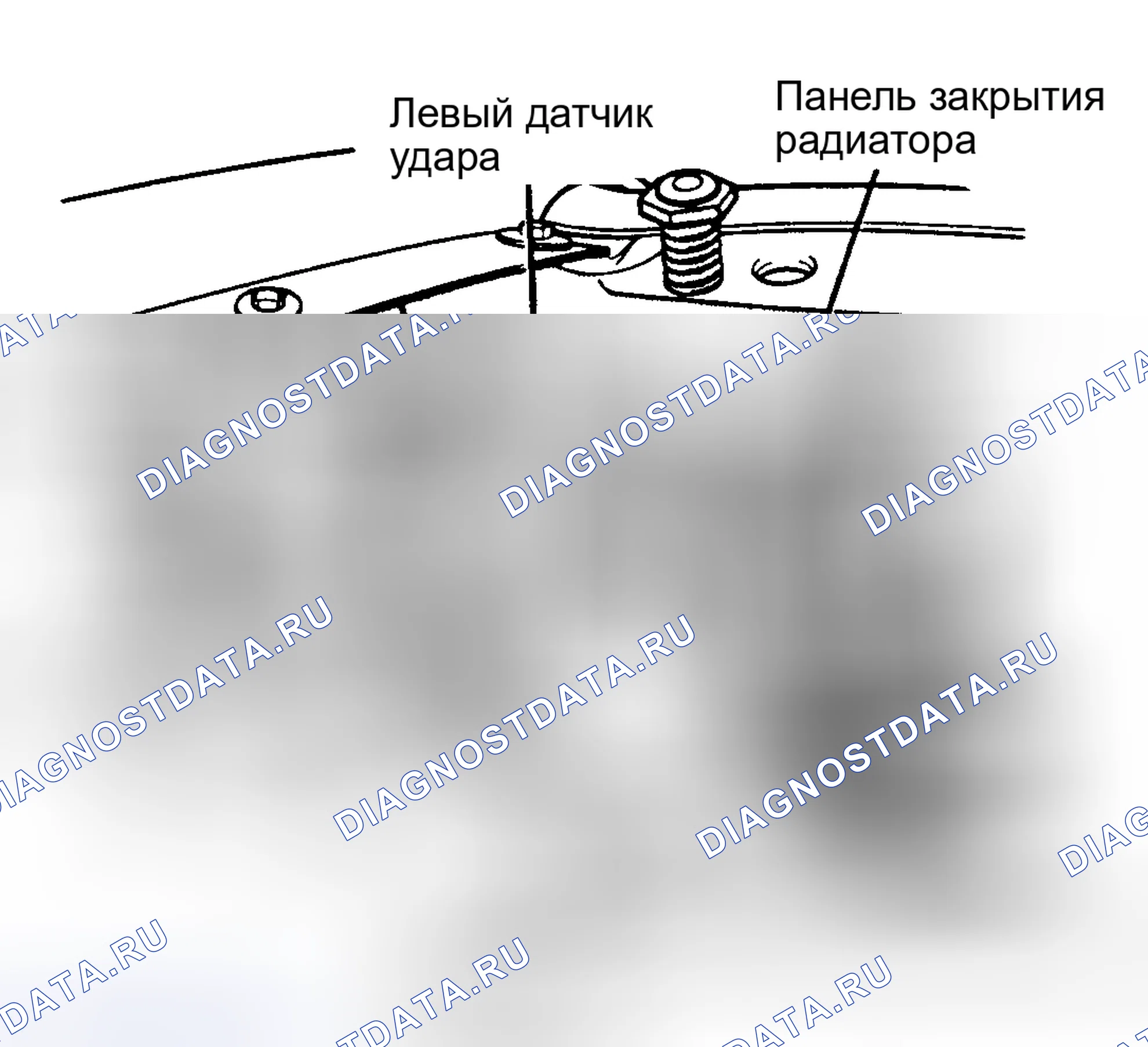 Рис. 96: Обнаружение ударных датчиков, Rt сторона, (универсал, Town и Country, и Voyager). Plymouth Acclaim I