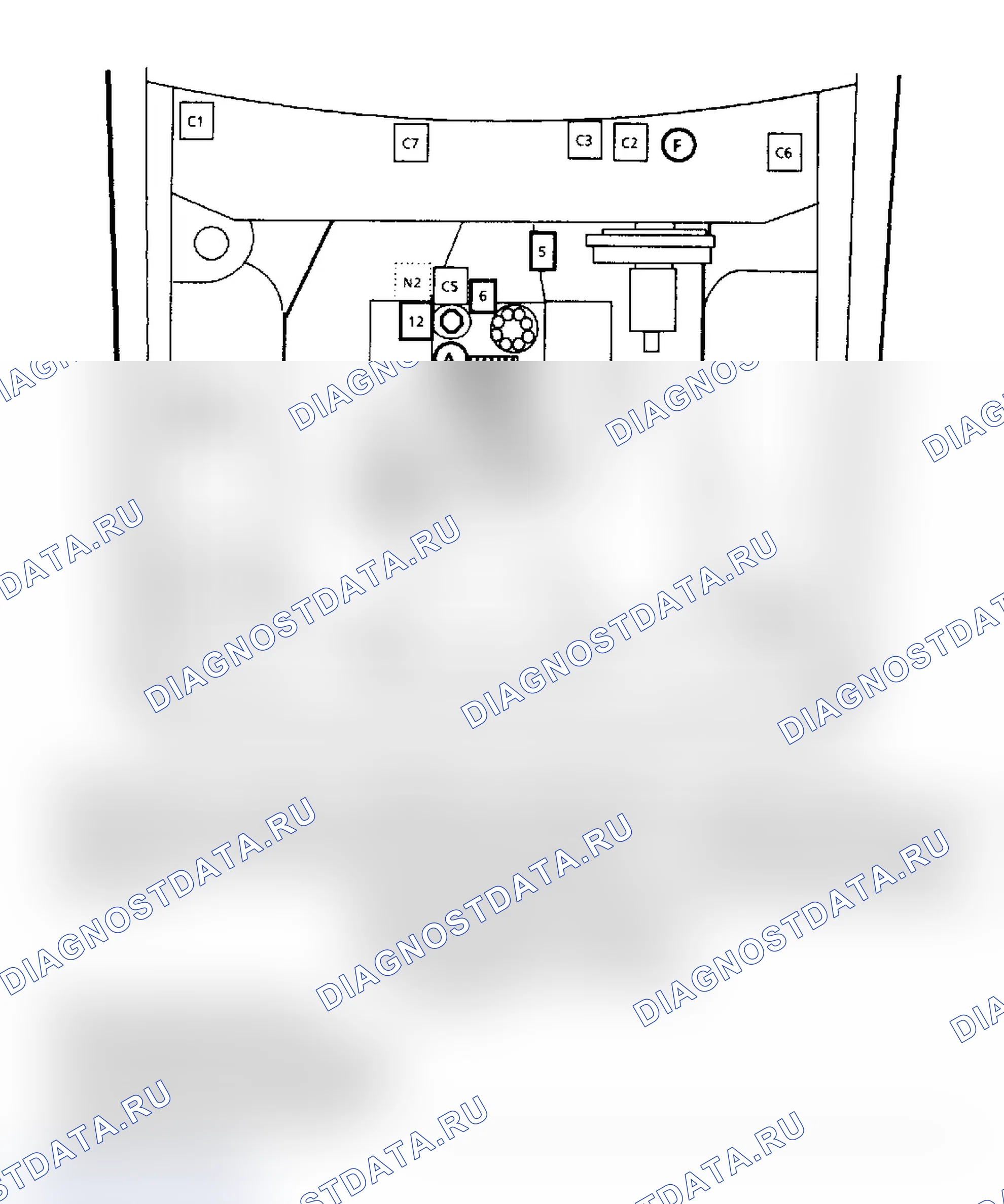 Рис. 241: Расположение компонентов Pontiac и Chevrolet (B&G Bodies), (VIN H/G). Chevrolet Caprice III