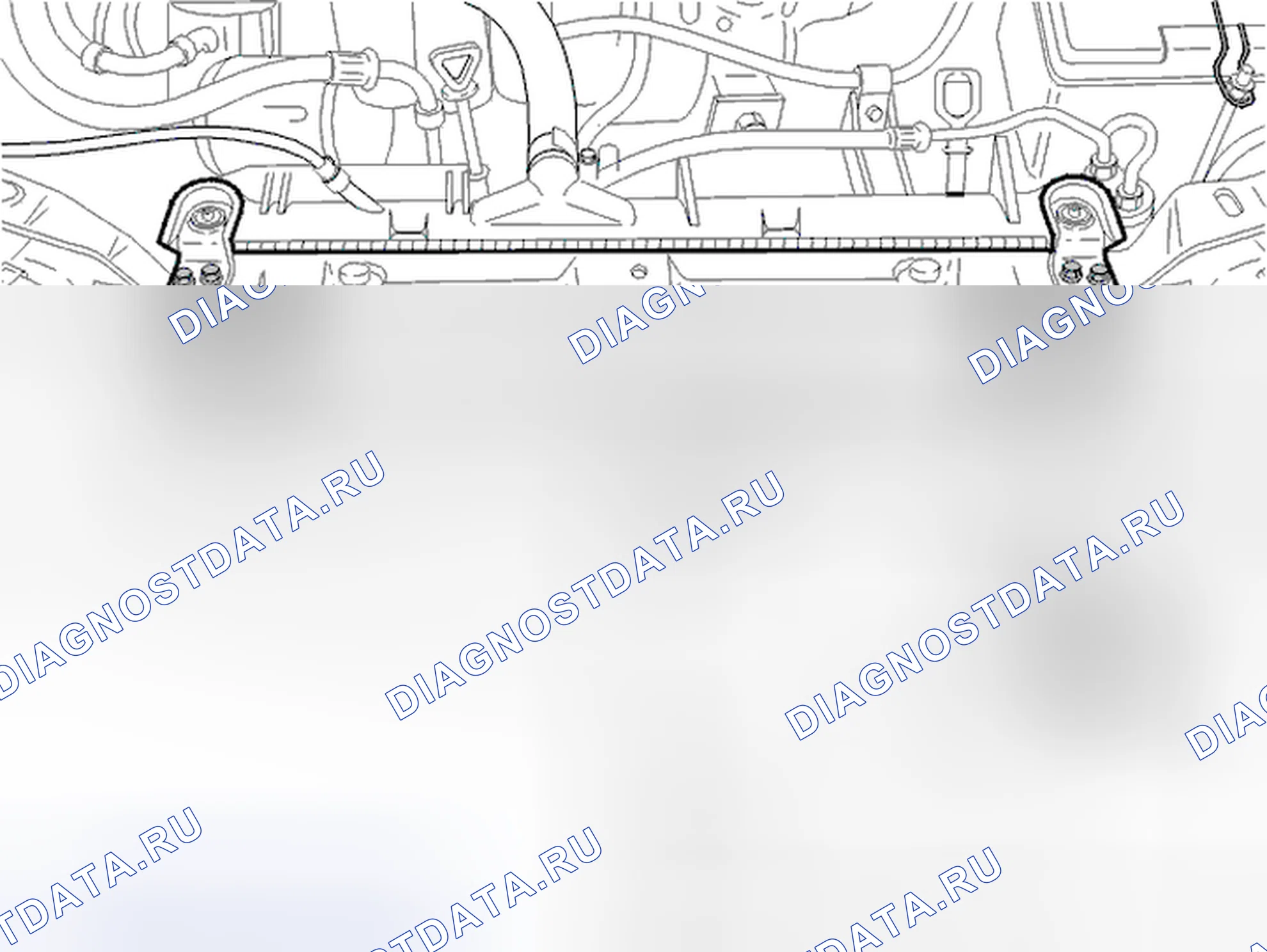 Рис. 125: Установка радиатора. Volvo V40 I рестайлинг