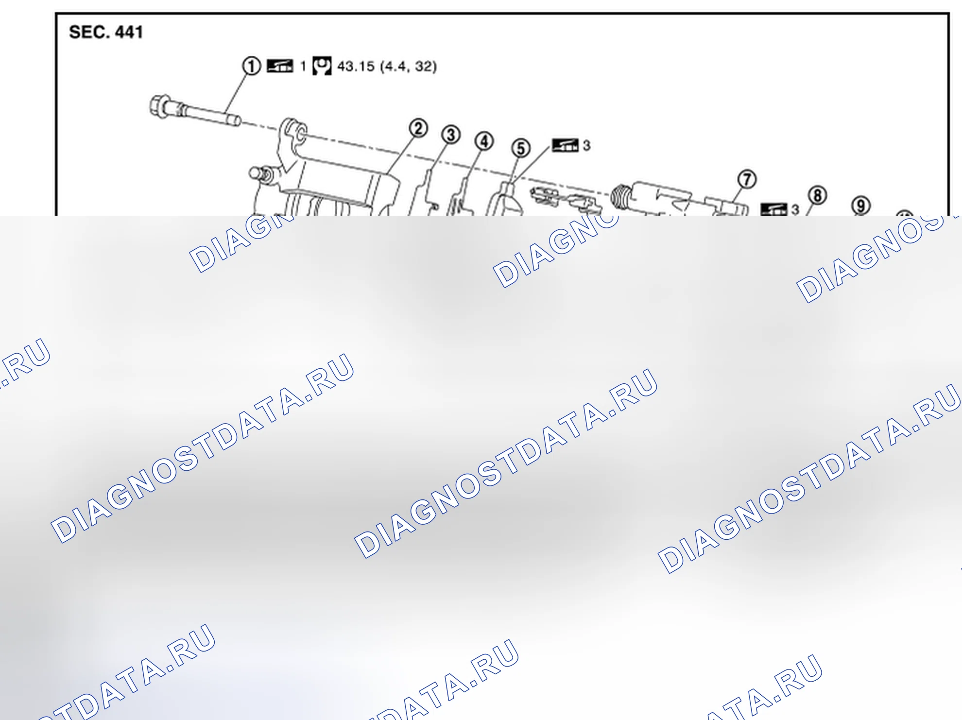 Рис. 19: ТОРМОЗНАЯ КОЛОДКА: покомпонентное изображение. Nissan Quest IV
