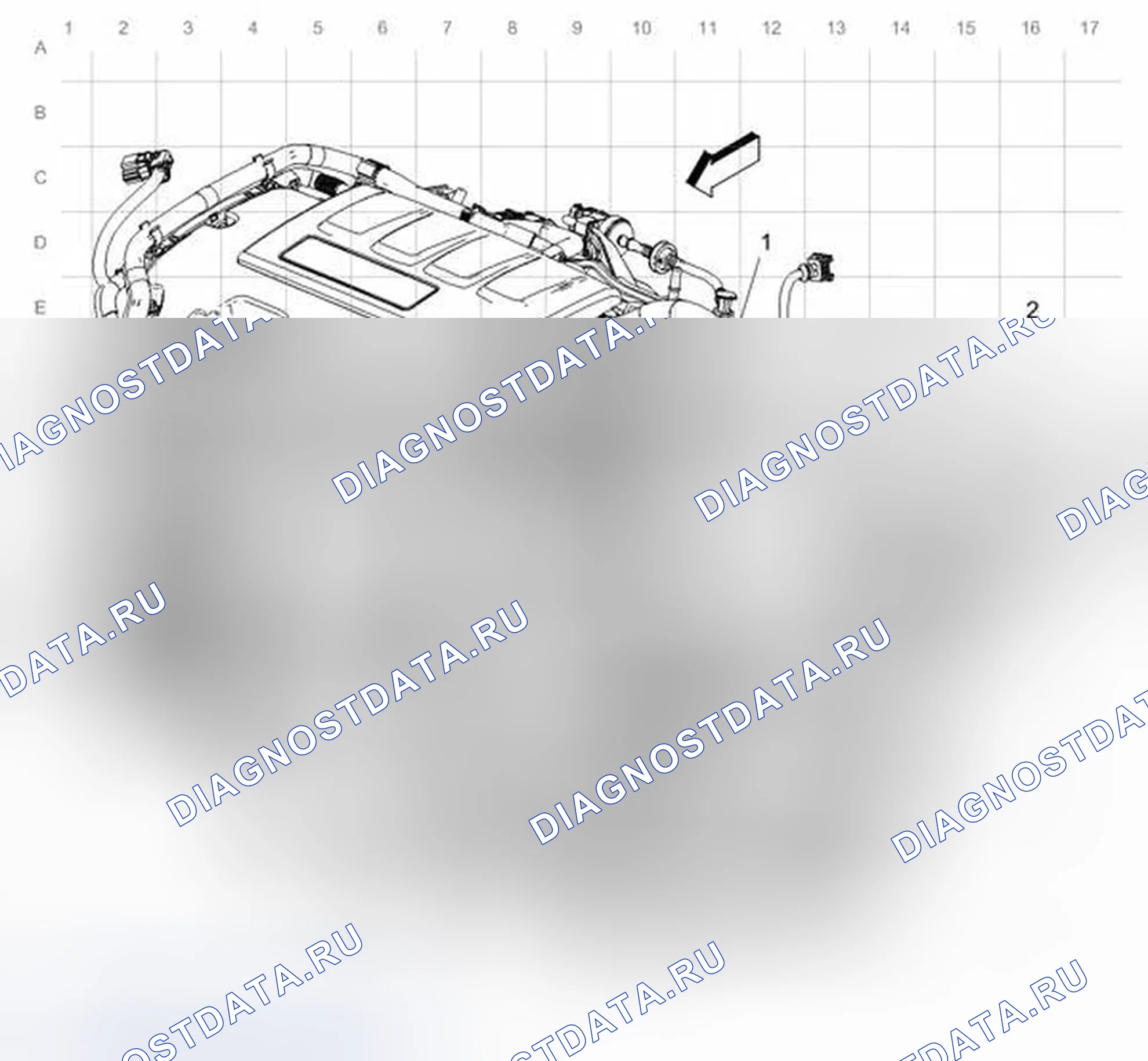 Рис. 25: Прокладка жгутов двигателя - 1.4L передний (LUV). Chevrolet Sonic I