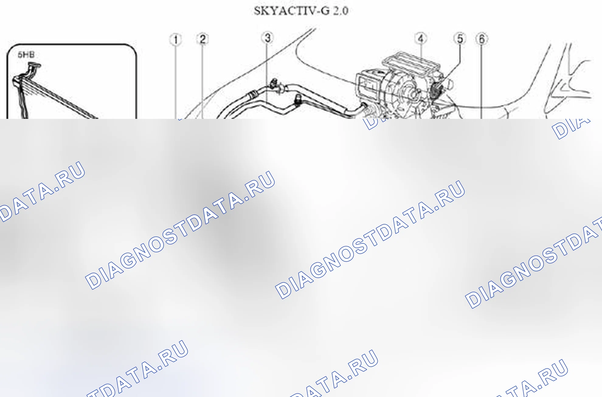 Рис. 64: Определение местоположения основных компонентов системы ОВКВ - SKYACTIV-G 2.0. Mazda 3 BL рестайлинг