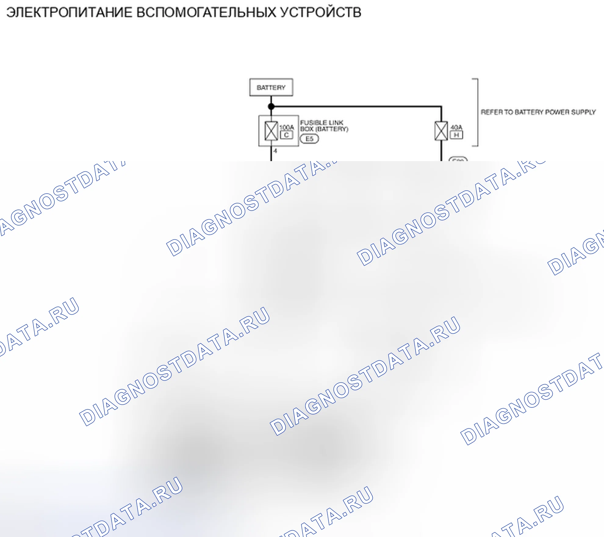Рис. 34: электросхема - вспомогательный источник питания. Honda Passport I