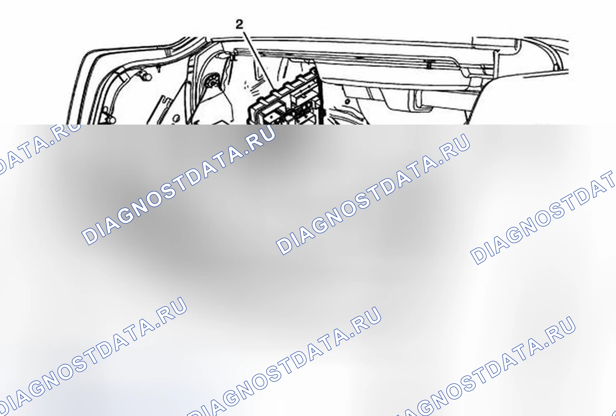 Рис. 1: Замена блока предохранителей заднего корпуса. Cadillac ATS I