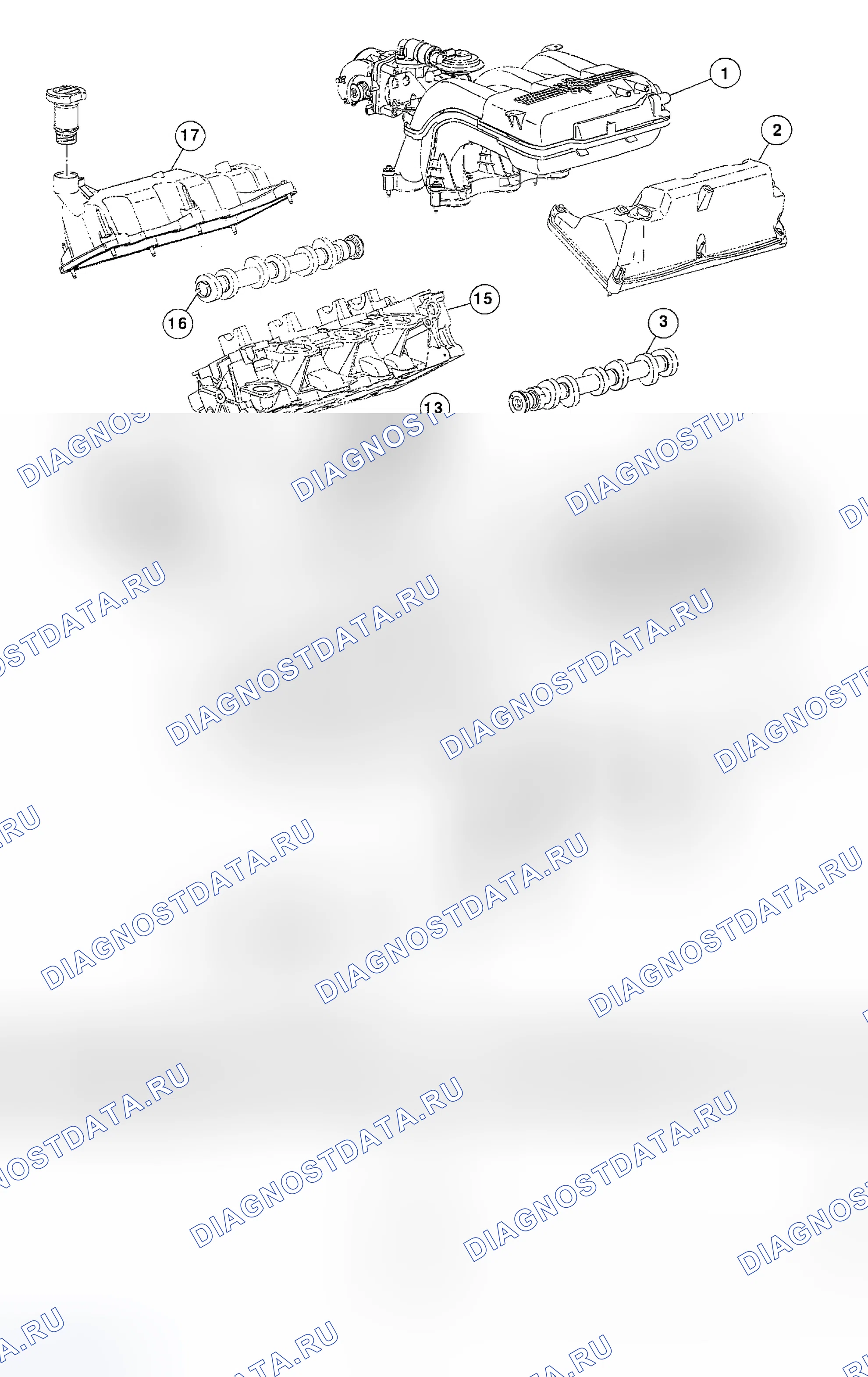 Рис. 90: Верхний конец-4.0L SOHC двигатель. Hyundai Nexo I