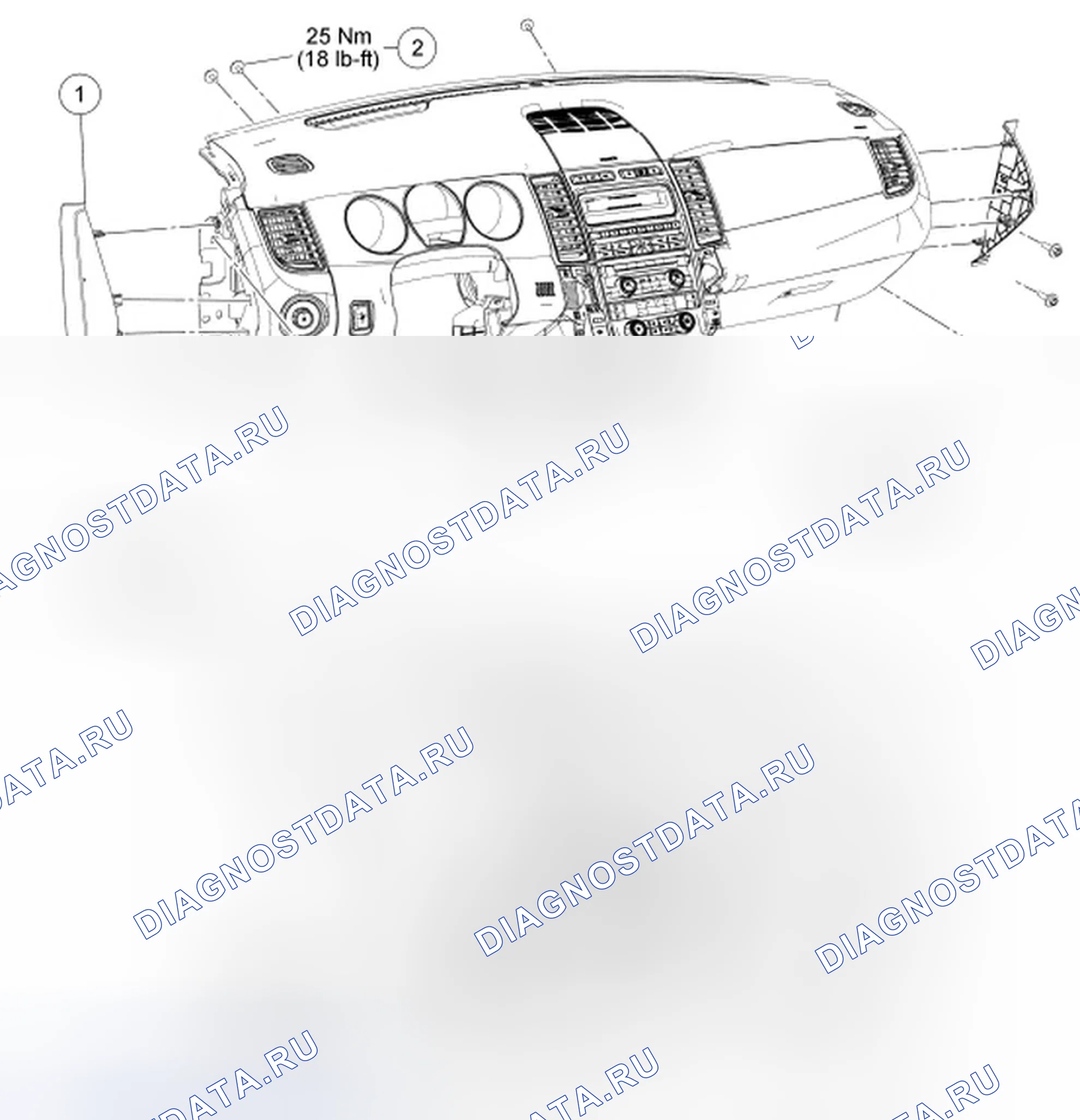 Рис. 114: Приборная панель - разнесенный вид. Ford Taurus VI