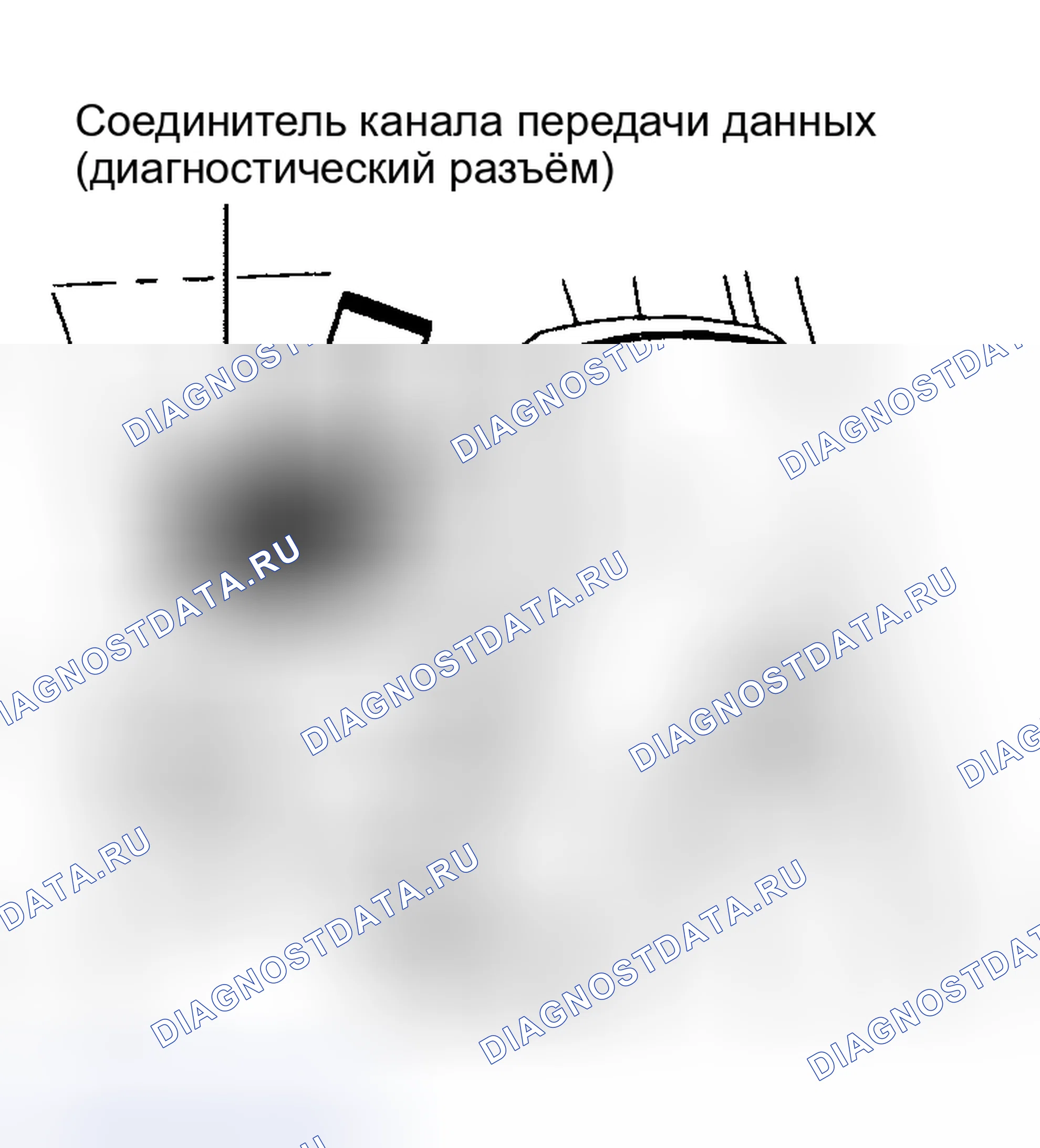 Рис. 28: Определение местоположения соединителя канала передачи данных. Volvo V70 I