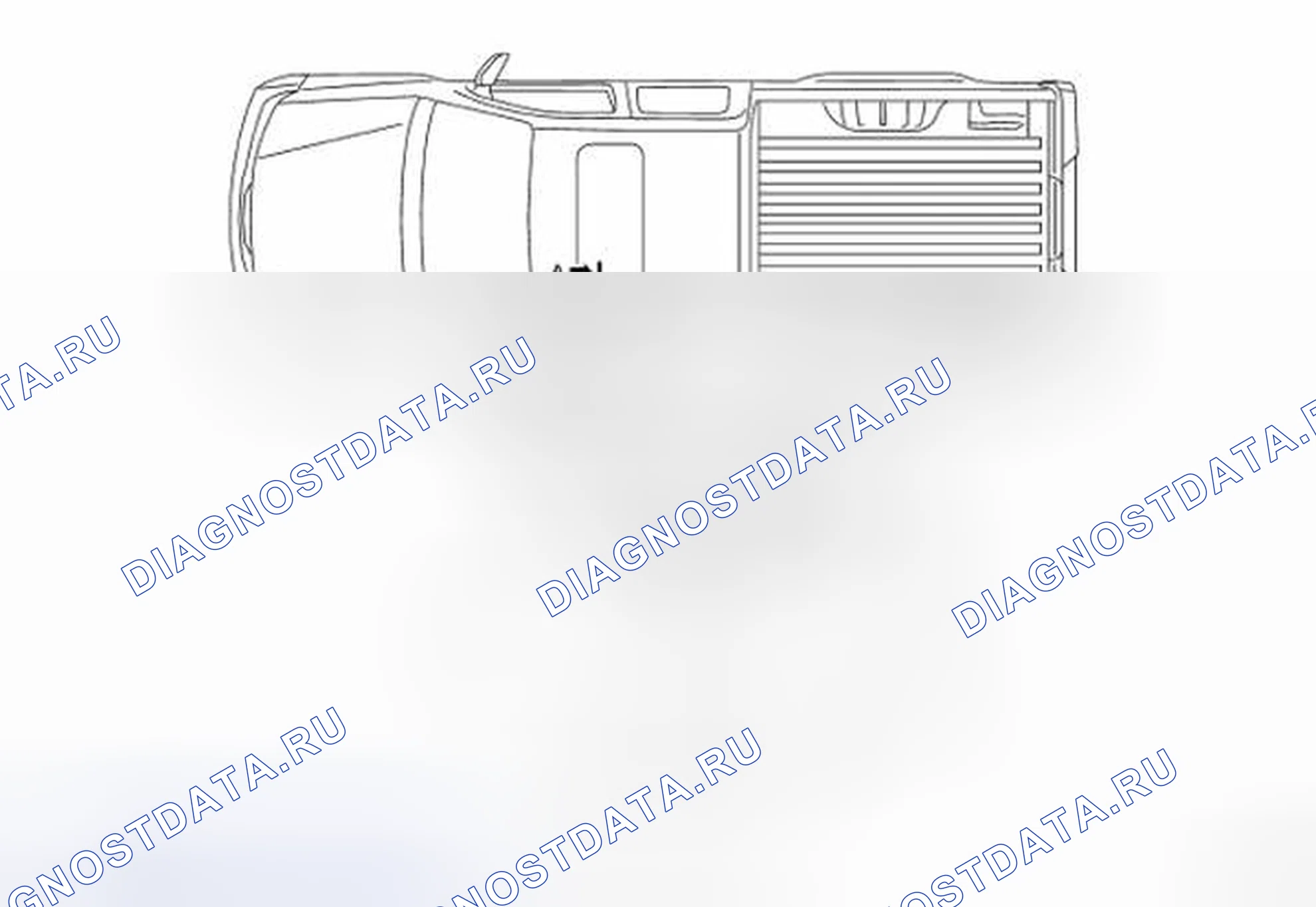 Рис. 21: Идентификация регулировки люка. Nissan Frontier D40