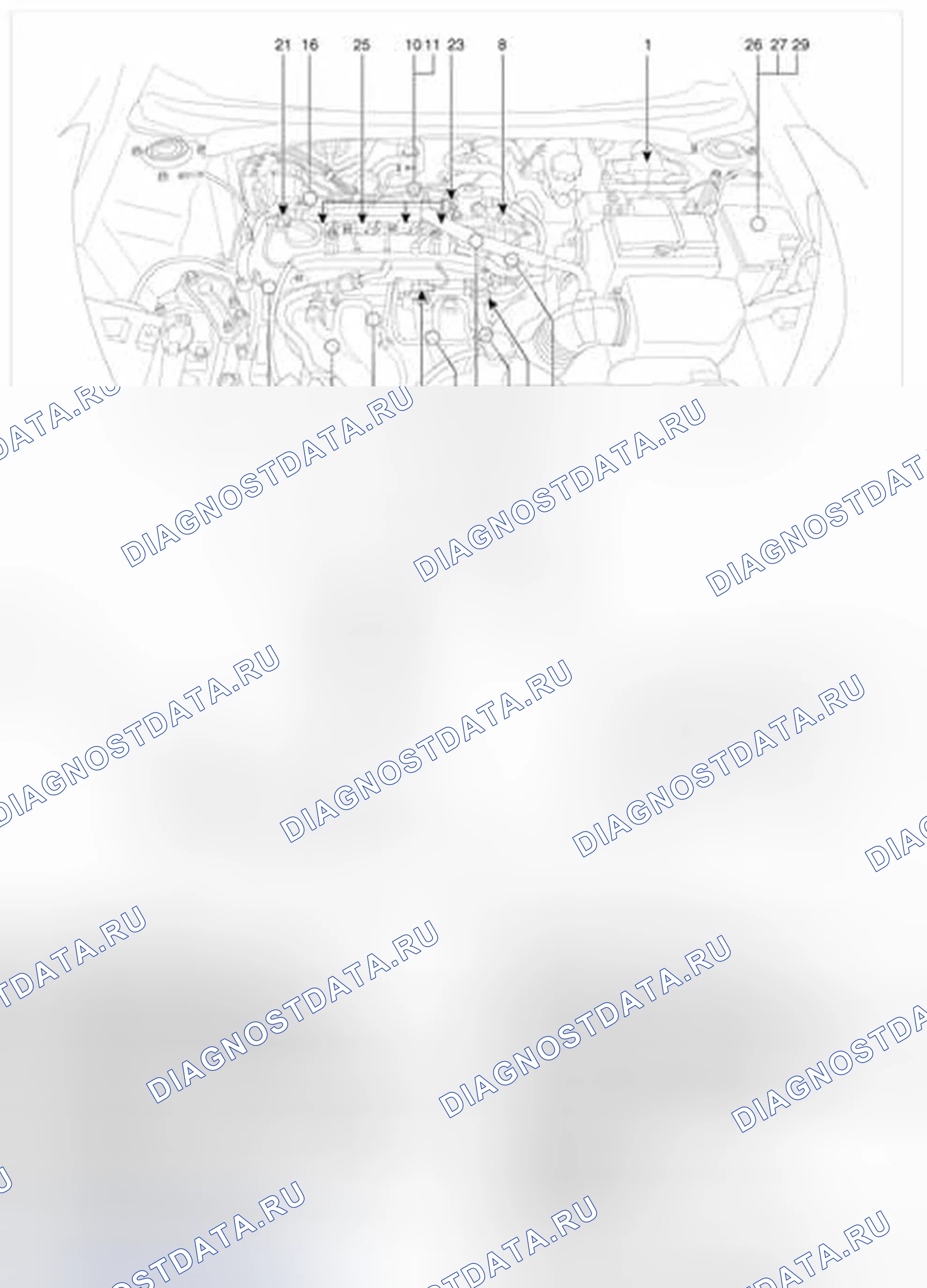Рис. 134: Расположение компонентов. Hyundai Veloster I