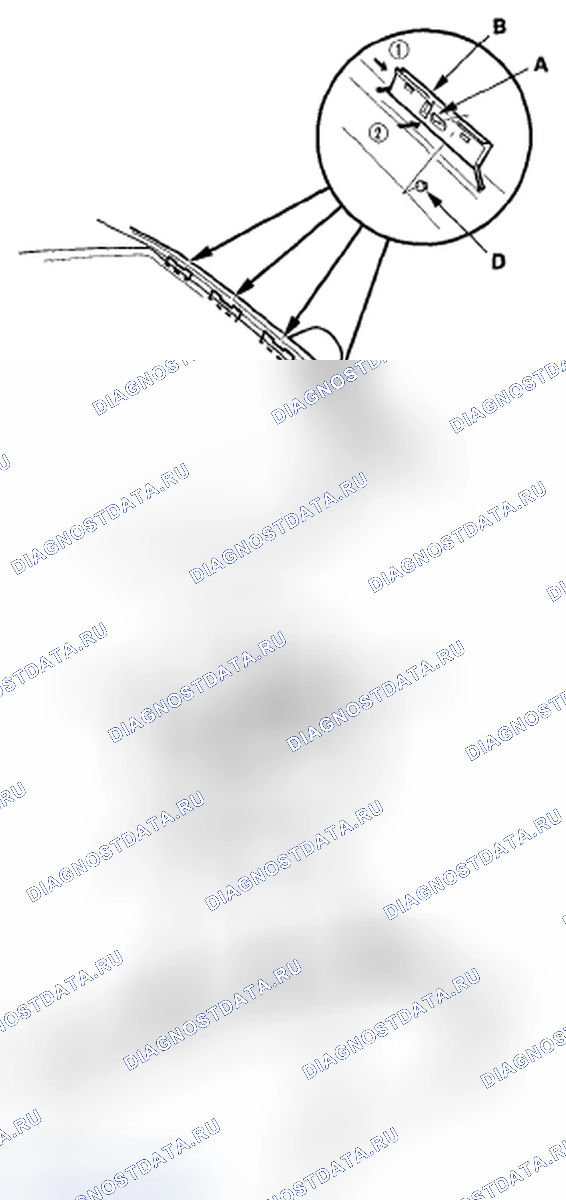 Рис. 16: Замена фиксатора. Honda Civic VIII