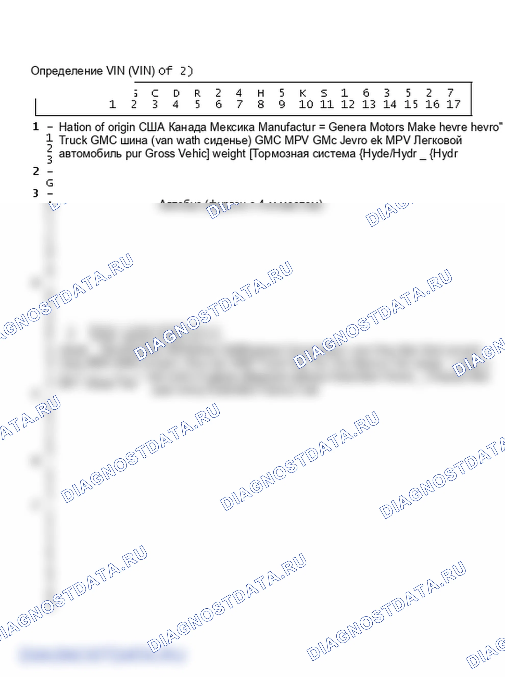 Рис. 1: Определение VIN (1 из 2). GMC Cab & Chassis V3500 