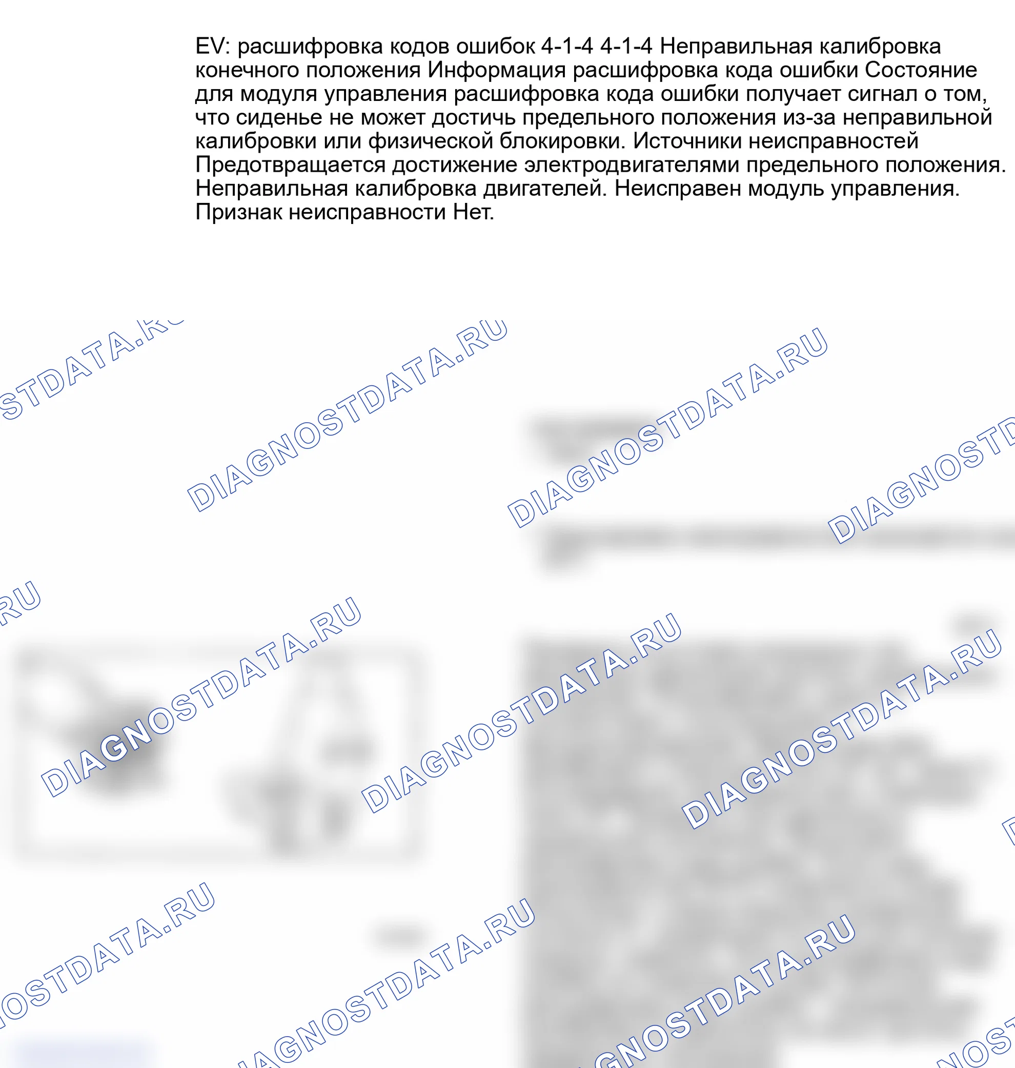 Рис. 90: ТЕСТ EV: расшифровка кода ошибки 4-1-4: НЕПРАВИЛЬНАЯ КАЛИБРОВКА КОНЕЧНОГО ПОЛОЖЕНИЯ. Volvo 960 I