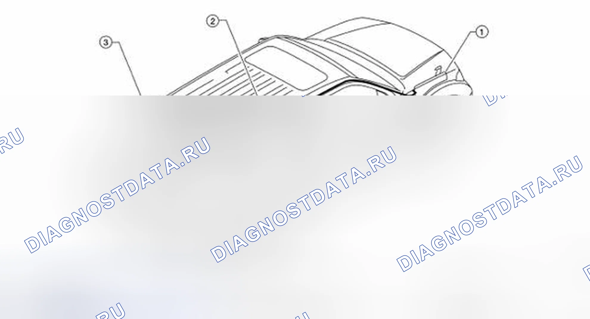 Рис. 17: Определение расположения трубок задней шайбы. Nissan Pathfinder III