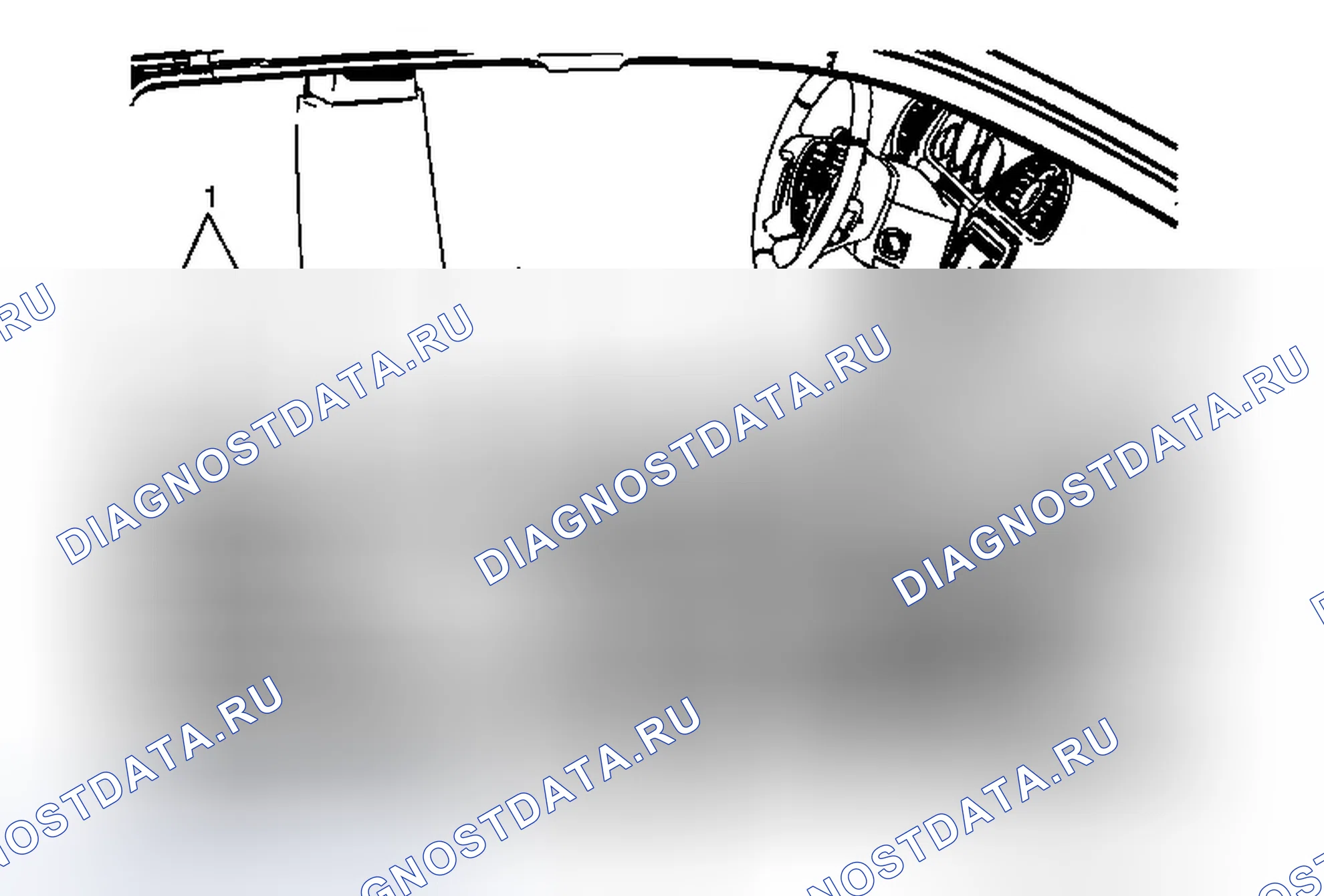 Рис. 48: Замена воздуховода переднего выпускного отверстия пола. GMC Acadia I рестайлинг