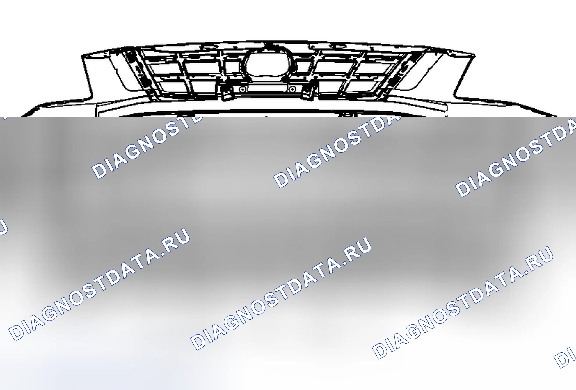 Рис. 12: Замена передней нижней решетки. Cadillac ELR I
