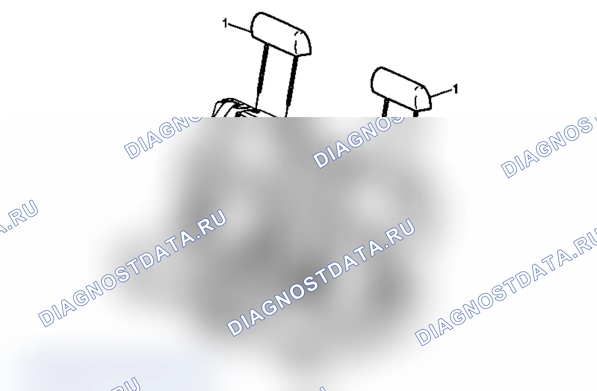 Рис. 89: Замена подголовника заднего сиденья номер 2. Chevrolet Tahoe III
