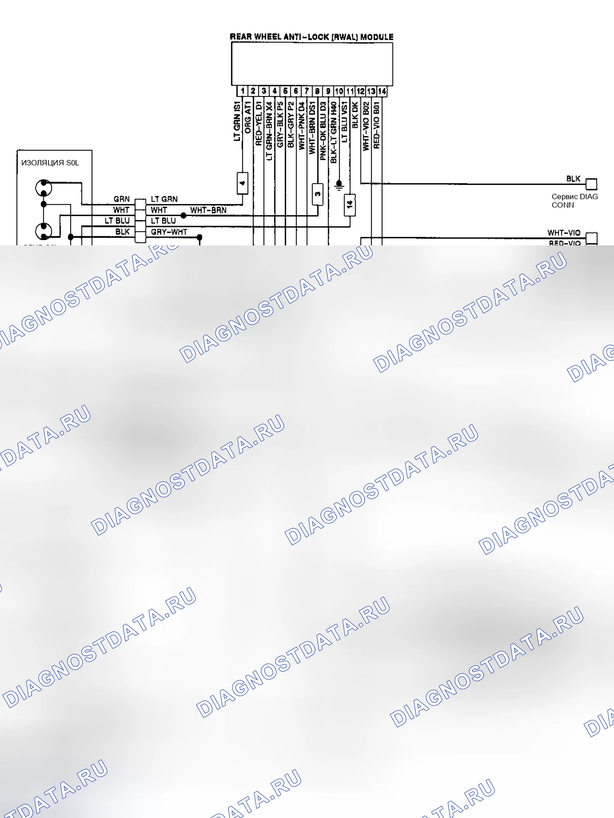 Рис. 9: Схема задней АБС (91 ') D/W 150-350, Ramcharger дизель. Dodge Ramcharger AW150 