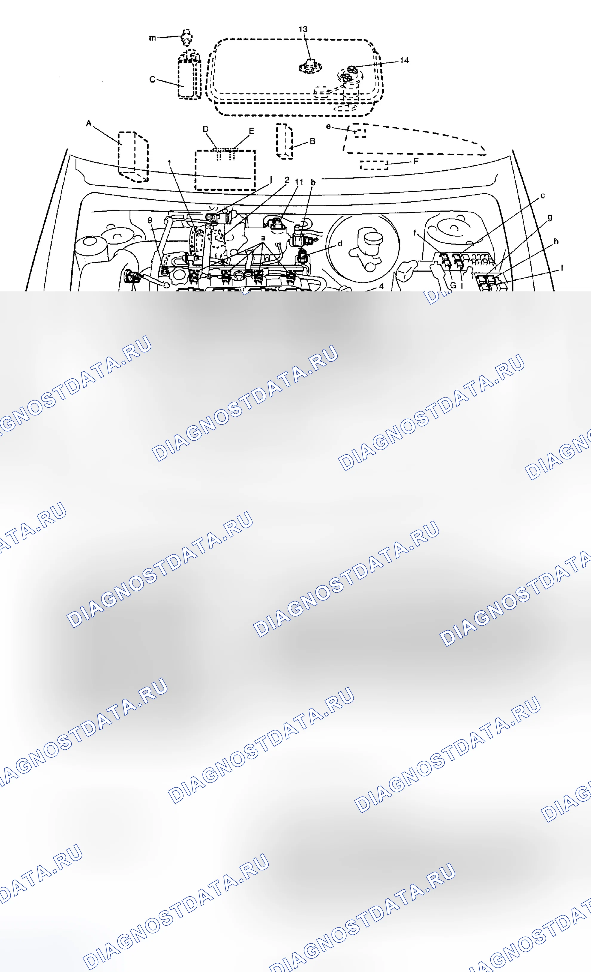 Рис. 58: РАСПОЛОЖЕНИЕ КОМПОНЕНТОВ. Suzuki Vitara I