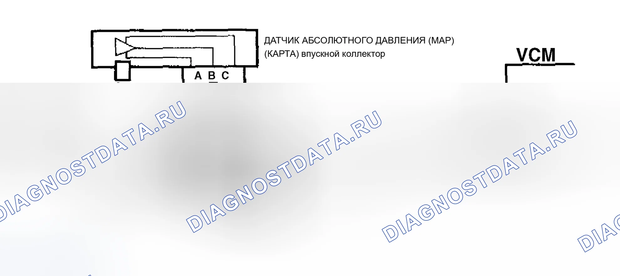 Рис. 64: Схема датчика абсолютное давление во впускном коллекторе кода P0107 (4.3L " S " и " T " Series Pickup M / T). Chevrolet Pickup C3500 