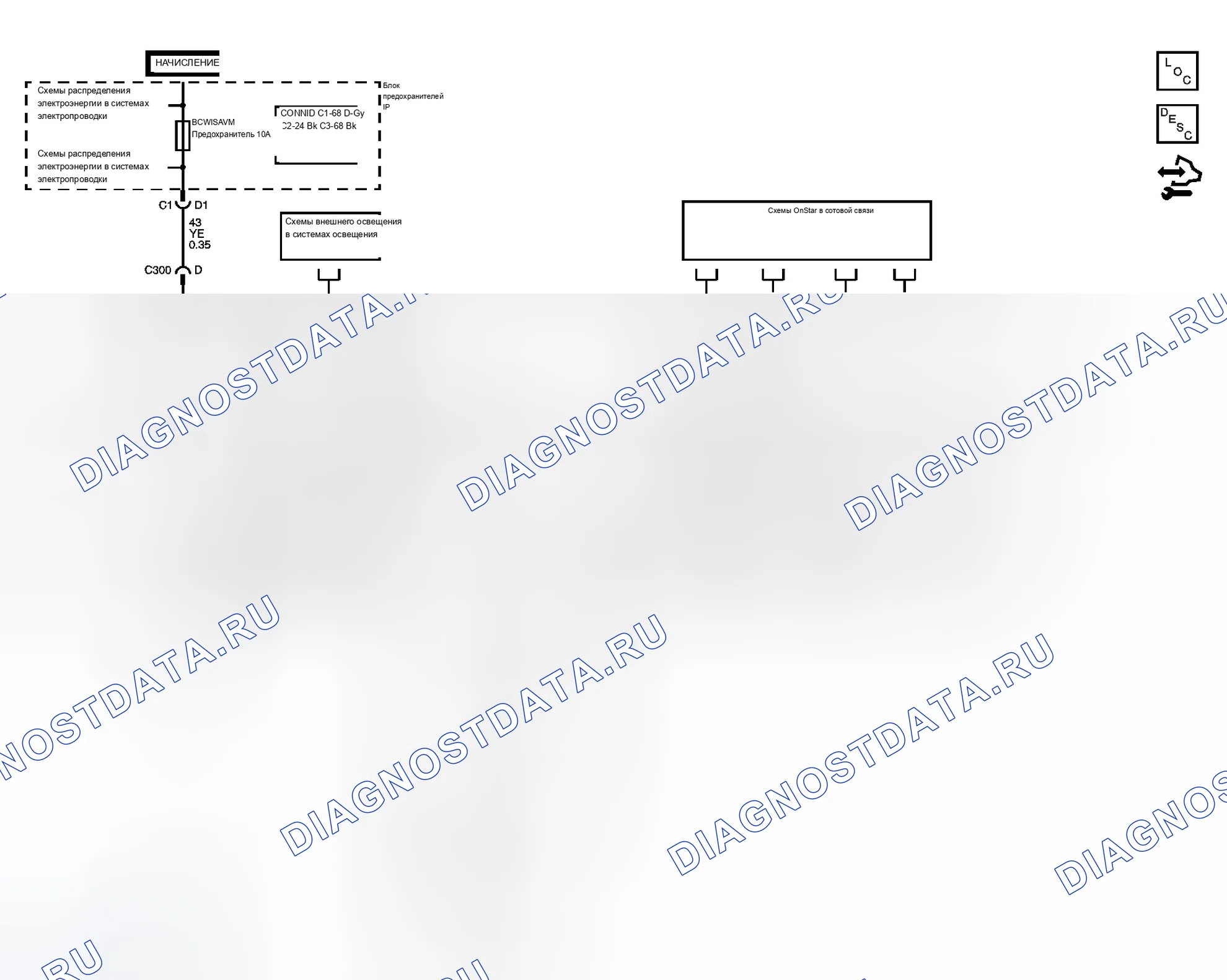 Рис. 2: Схема внутреннего зеркала заднего вида. Chevrolet Equinox I