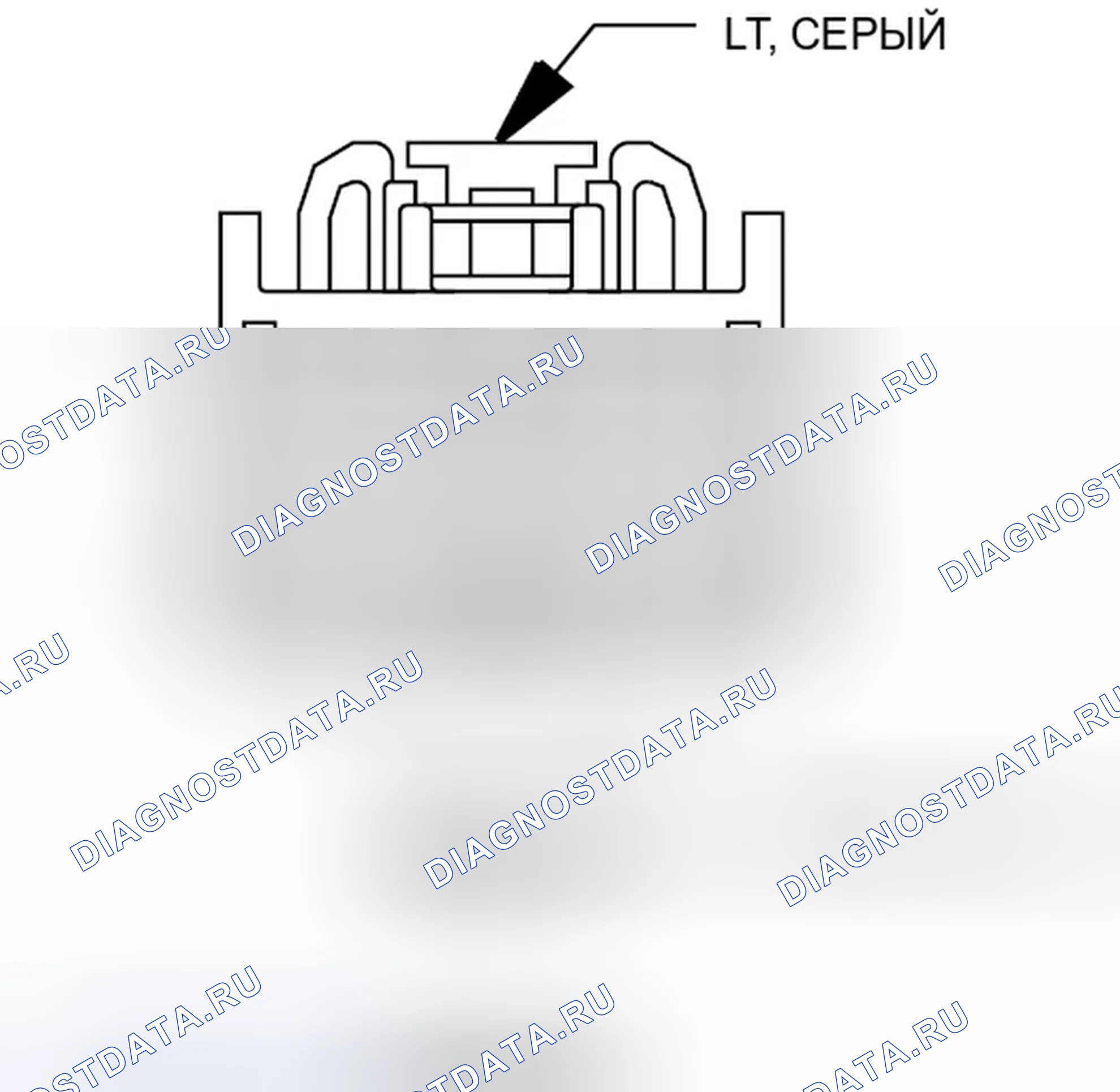 Рис. 247: Вид с торца разъема переключателя окна питания драйвера (C2). Jeep Compass I