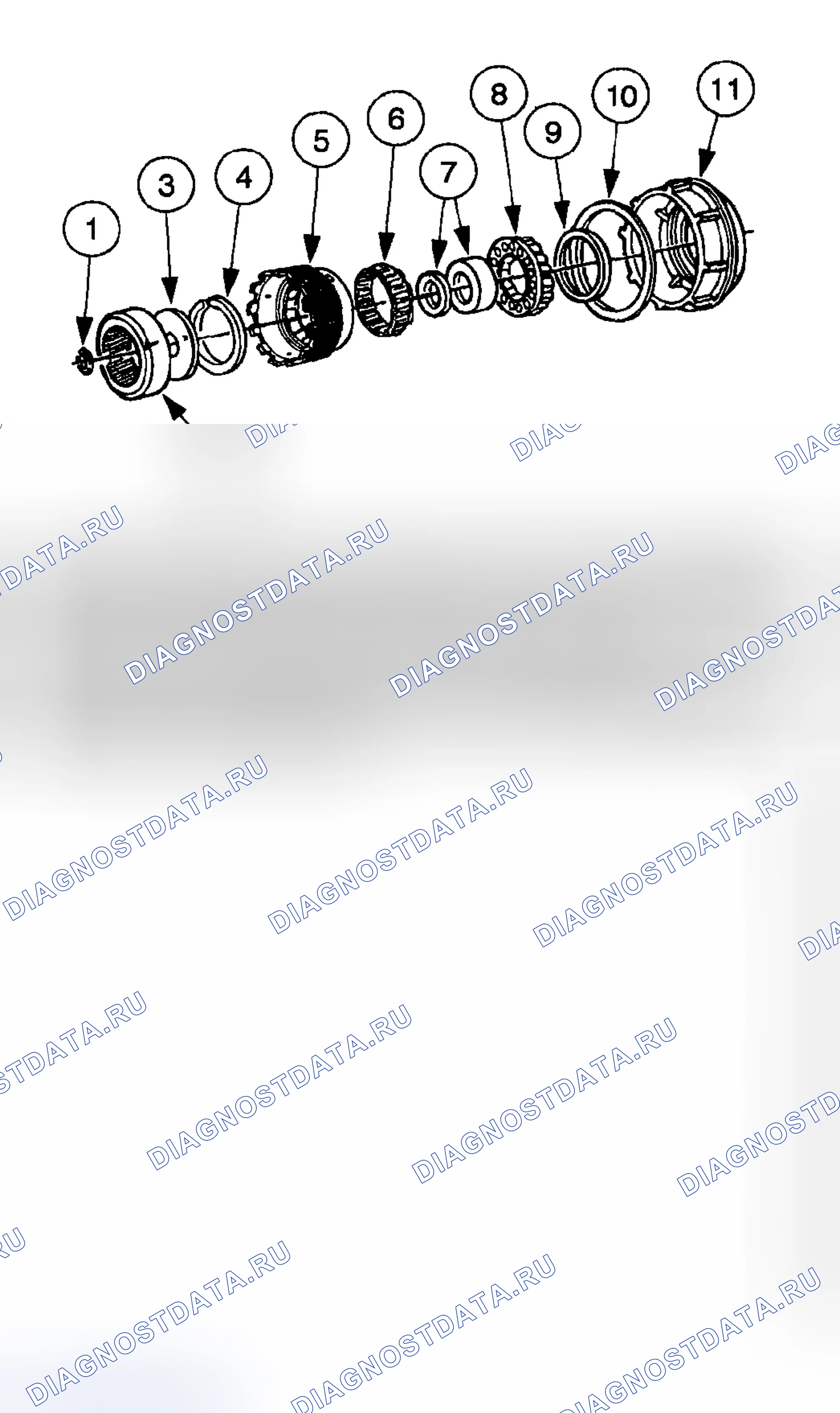 Рис. 314: НИЗКАЯ ОДНОСТОРОННЯЯ МУФТА В СБОРЕ. Ford Pickup F250 Super Duty I