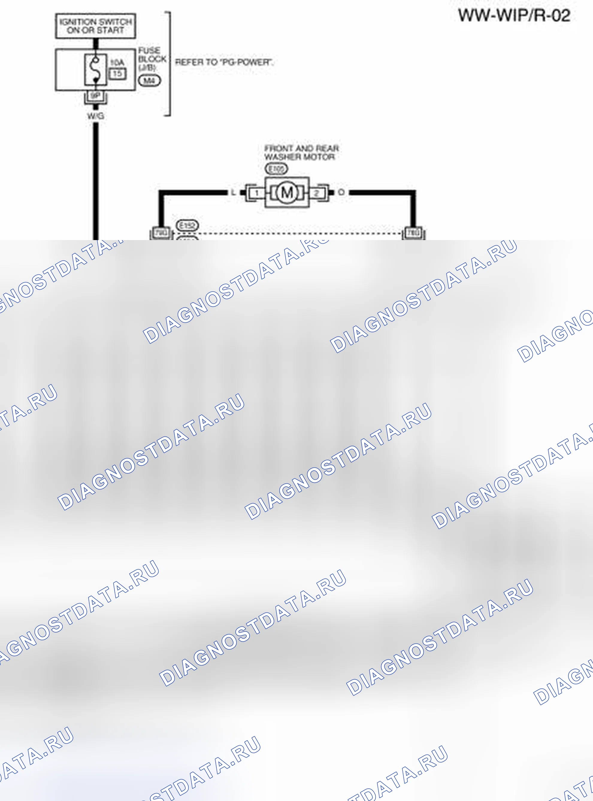 Рис. 24: Схема электропроводки - Ww-WIP / R-02. Nissan Pathfinder III