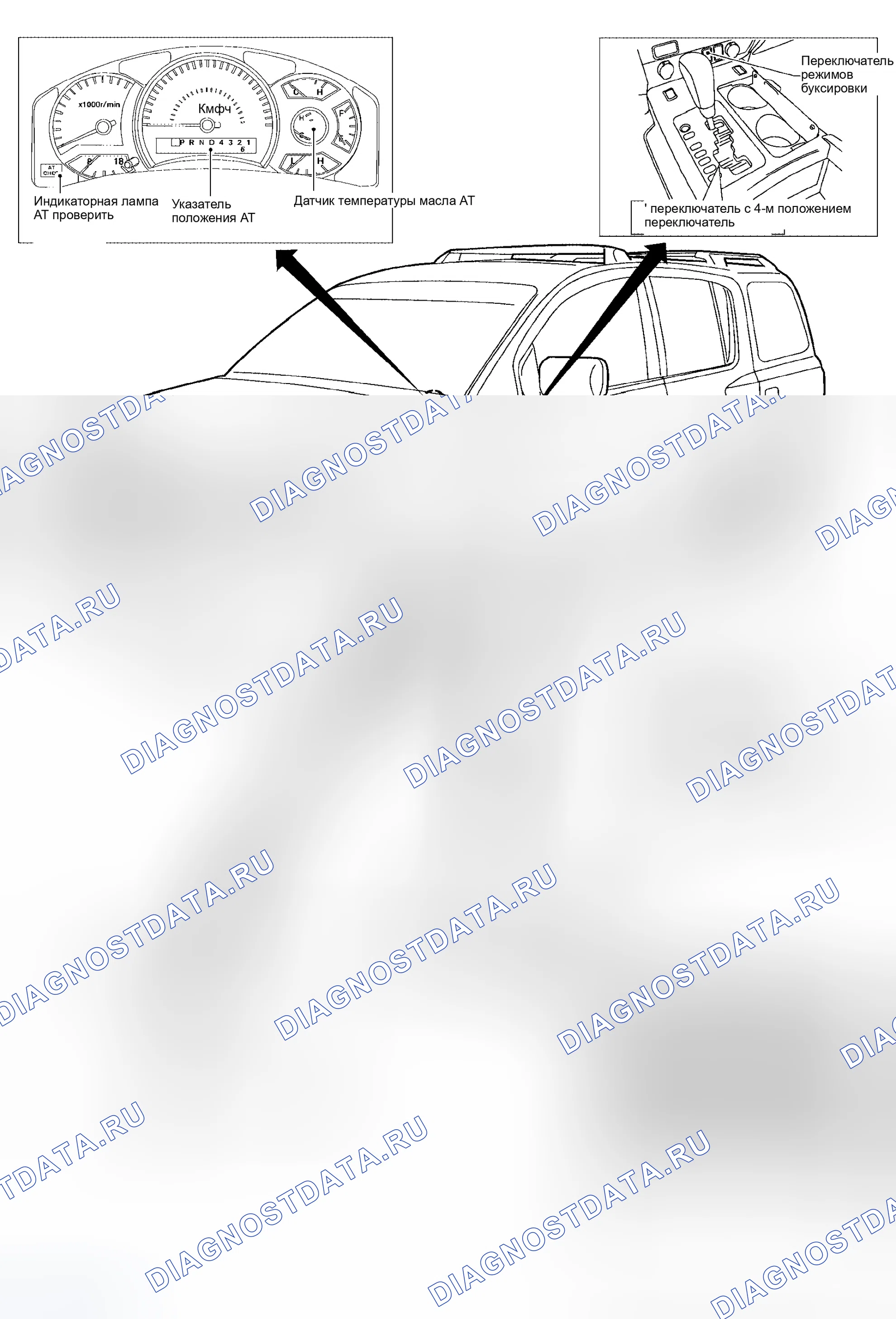 Рис. 371: Расположение электрических компонентов A / T. Infiniti QX56 I