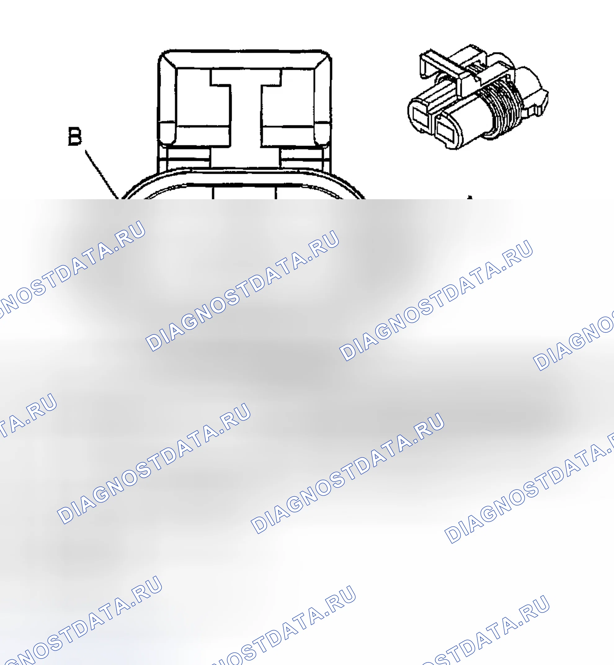 Рис. 6: Виды с торца соединителя ABS. Chevrolet Chevy Express H2500 