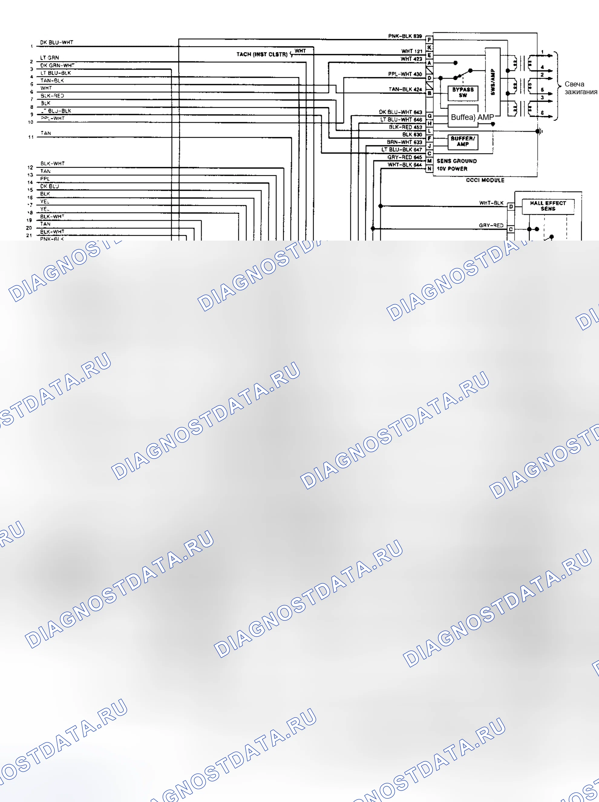 Рис. 7: электросхема (Lumina APV, силуэт и транс спорт 3.8L 2 из 2). GMC Jimmy Typhoon 
