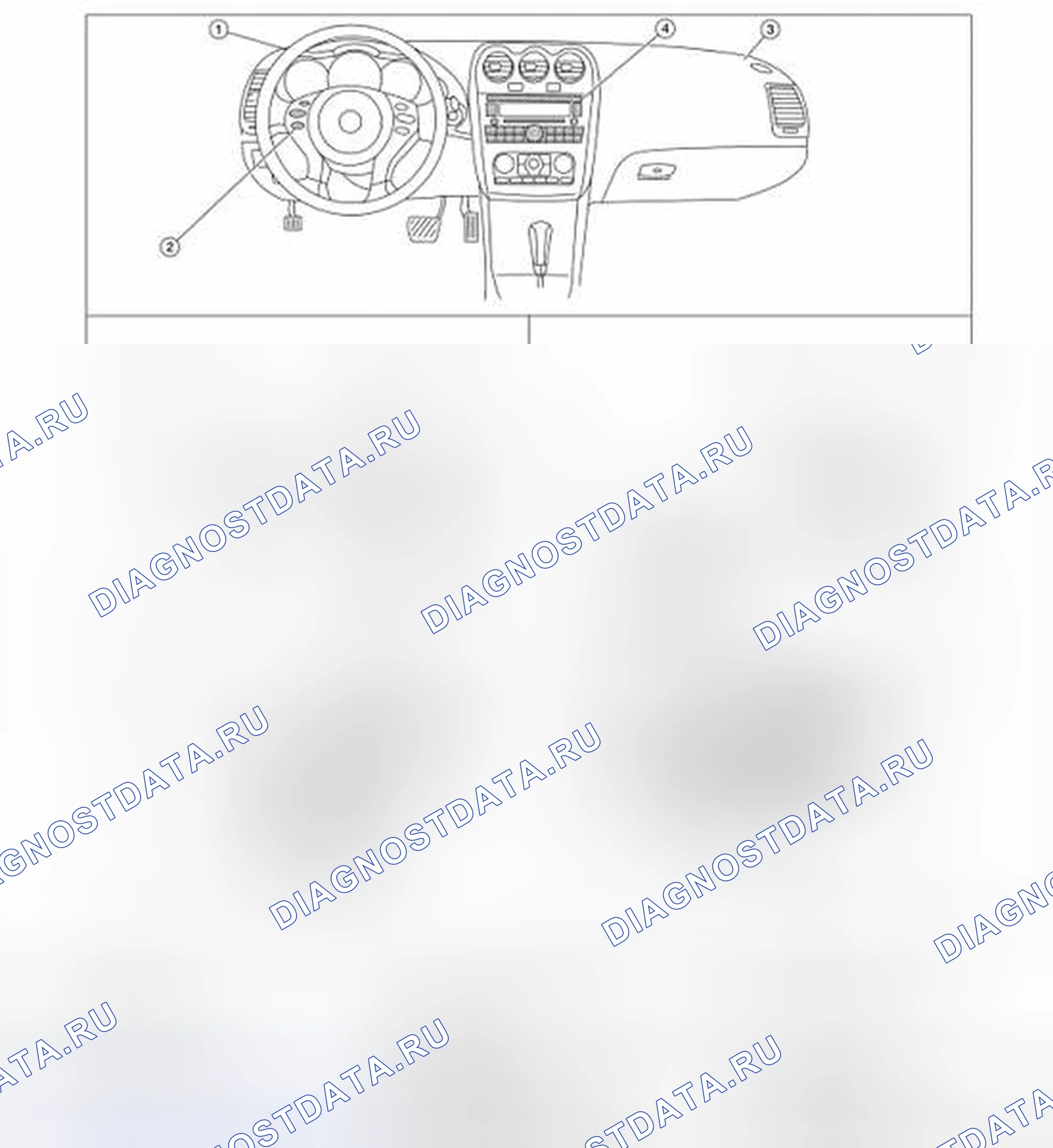 Рис. 178: Определение расположения компонентов аудиосистемы. Nissan Altima L32