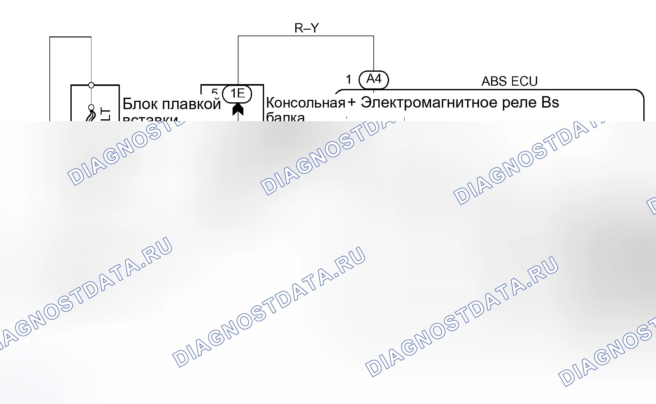 Рис. 73: электросхема электромагнитного клапана ABS расшифровка кода ошибки C0226 / 21 to C0256 / 24. Toyota RAV4 II