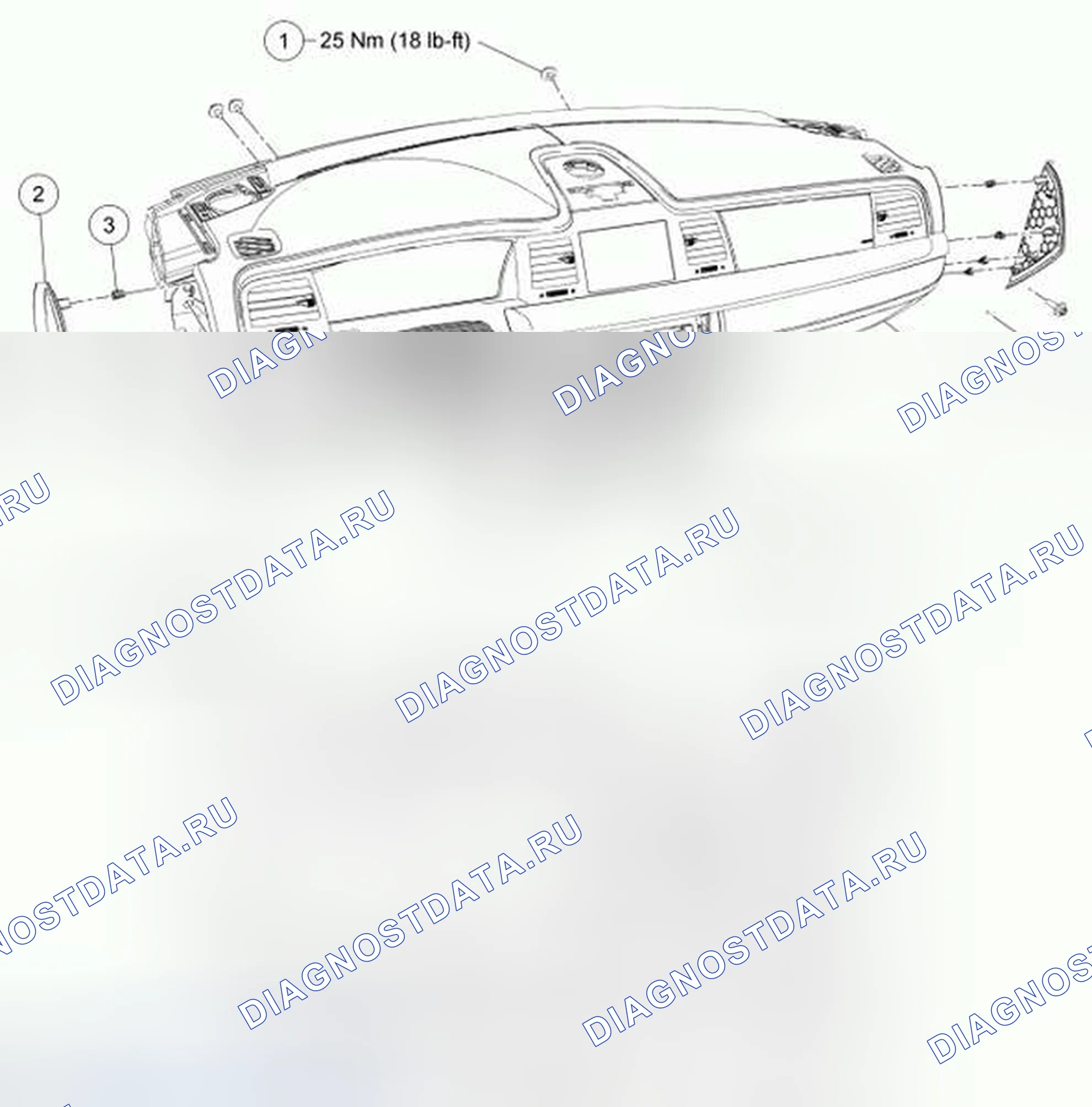 Рис. 61: обивка приборной панели и крепежные детали. Hyundai ix55 I