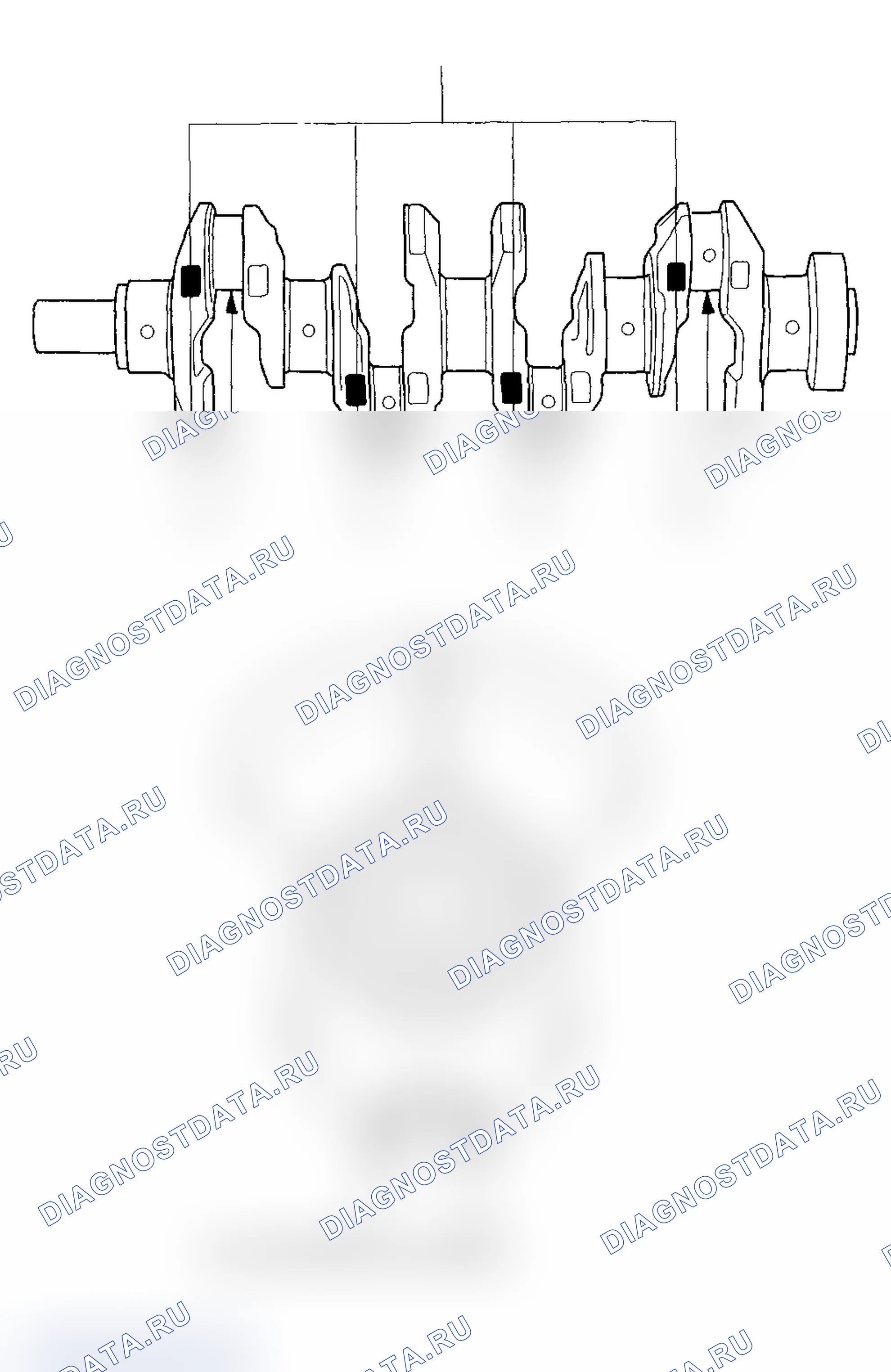 Рис. 207: Расположение кода цапфы шатуна. Acura RSX I