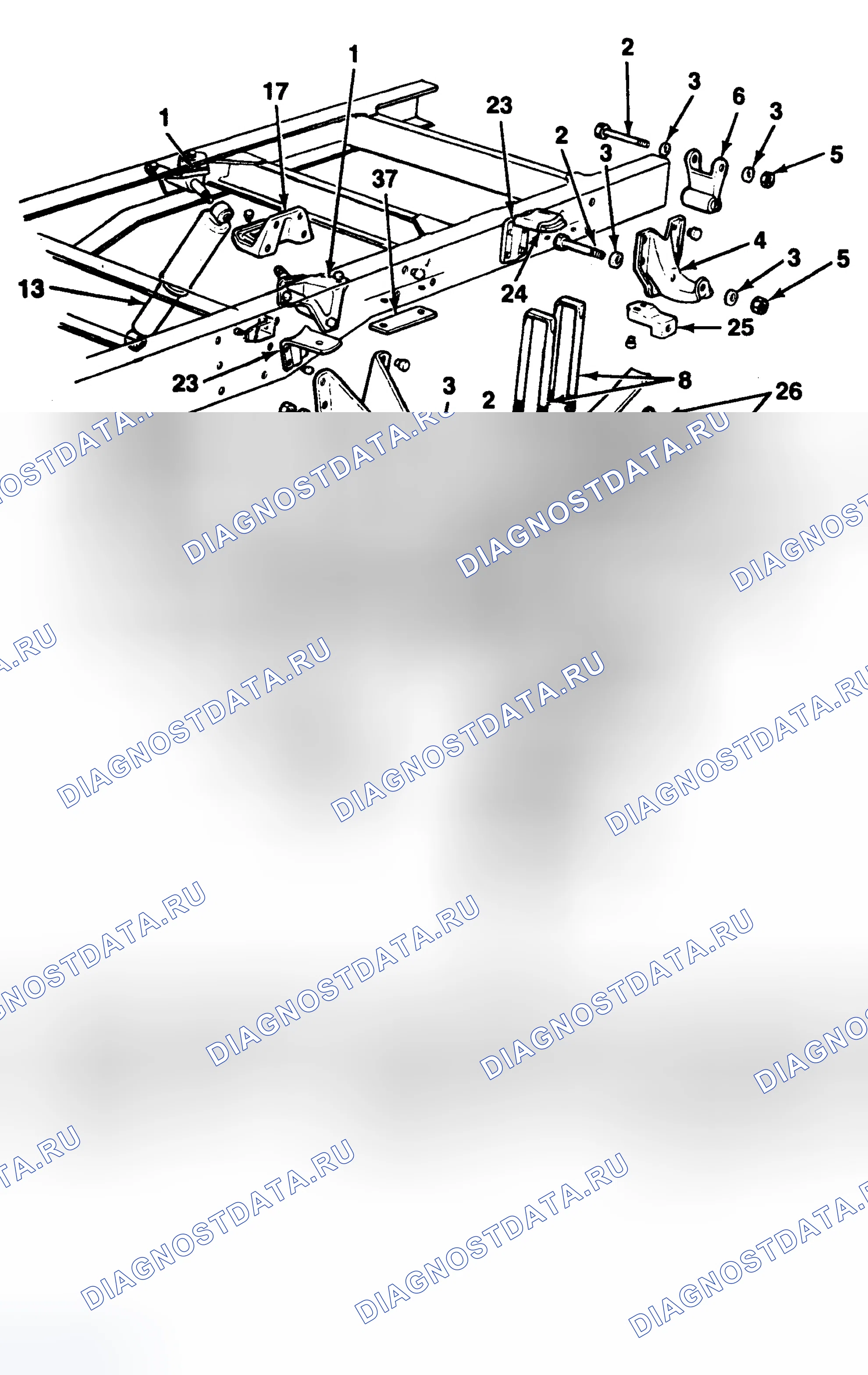 Рис. 2: РАСПОЛОЖЕНИЕ КОМПОНЕНТОВ. Chevrolet Forward Control P30 